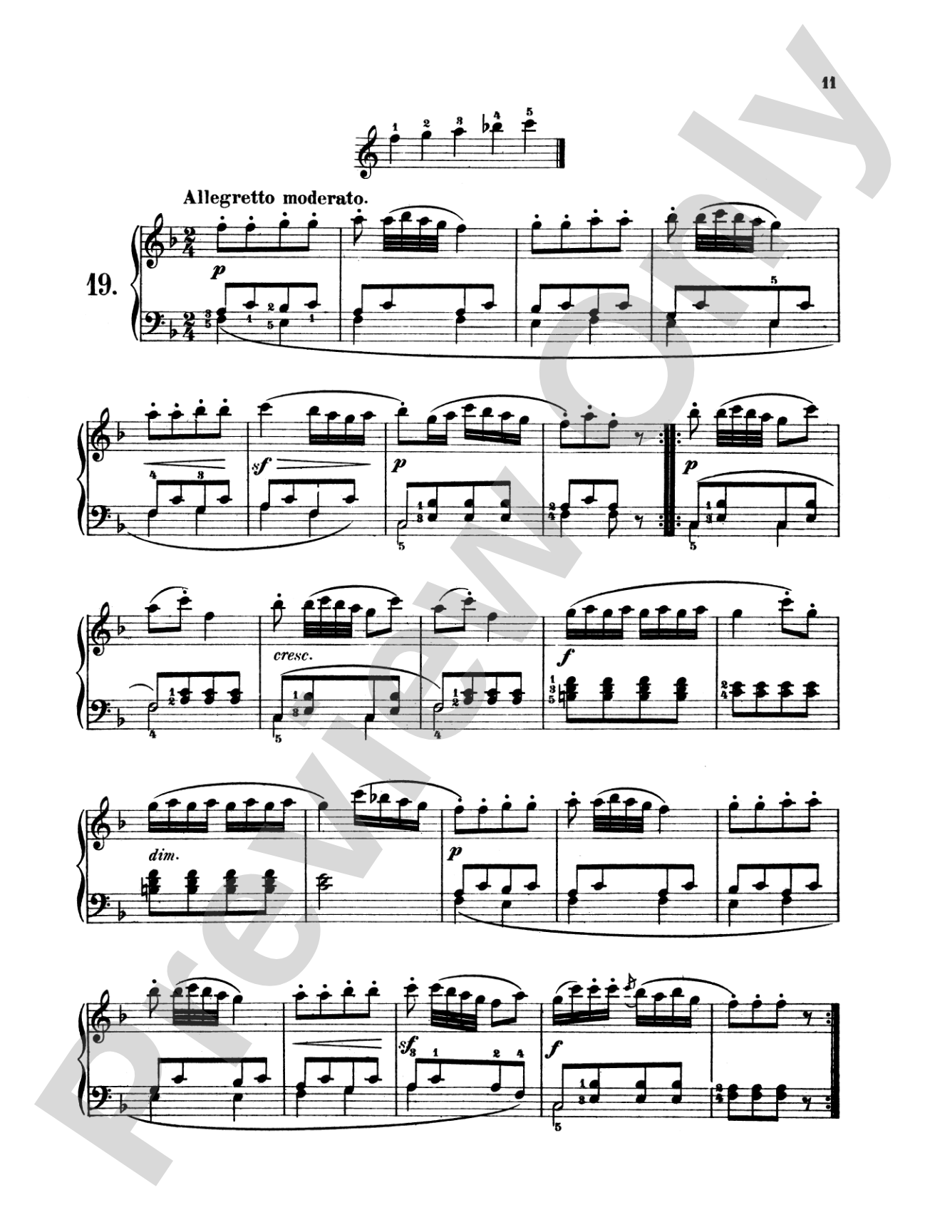 Czerny: Five Finger Studies, Op. 777: Piano Book