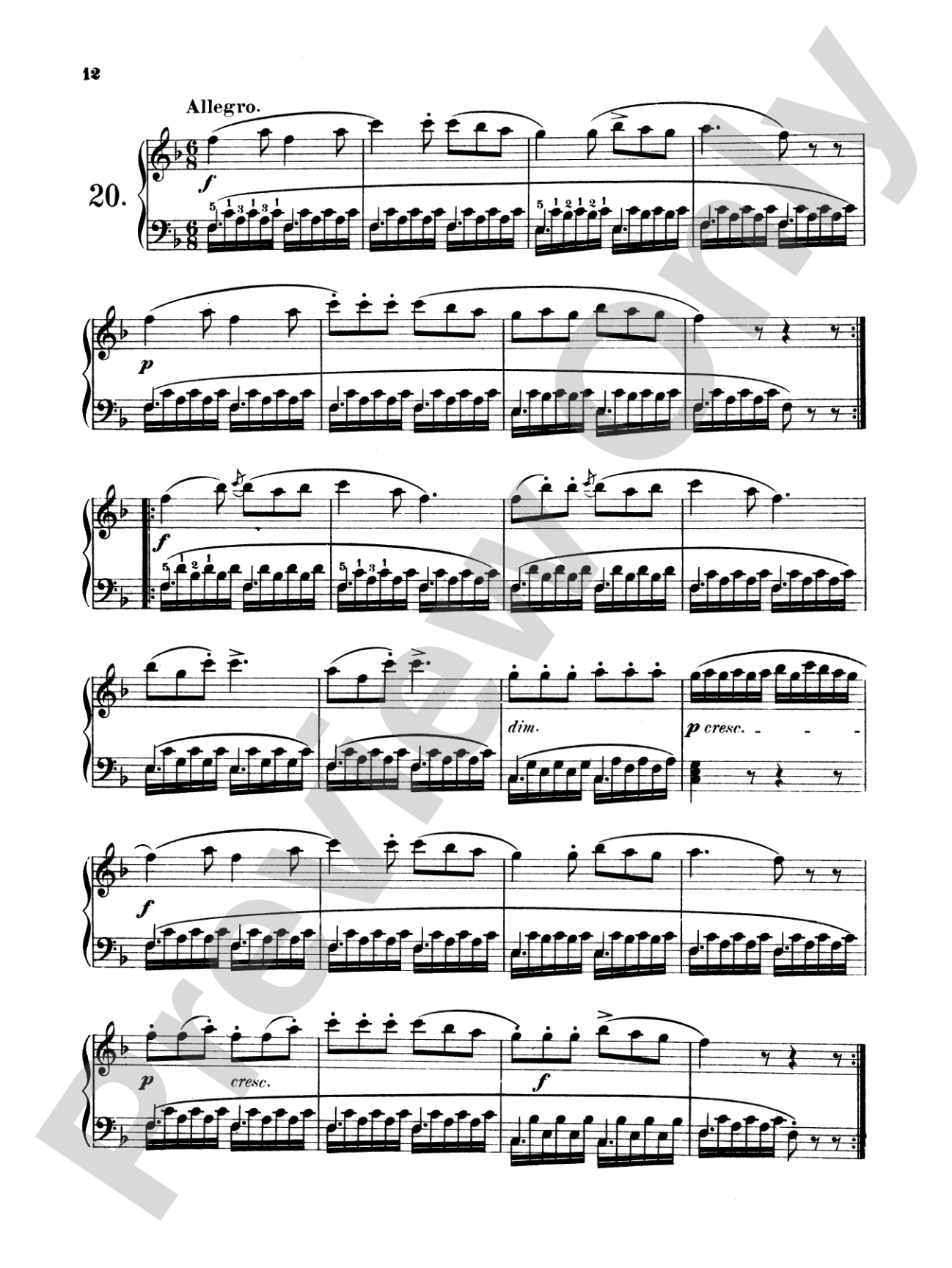 Czerny: Five Finger Studies, Op. 777: Piano Book