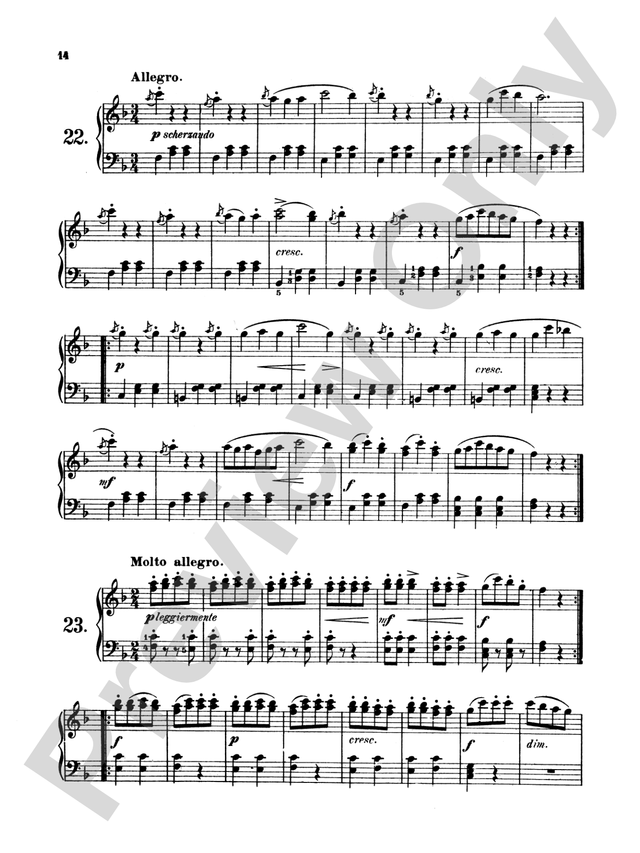 Czerny: Five Finger Studies, Op. 777: Piano Book