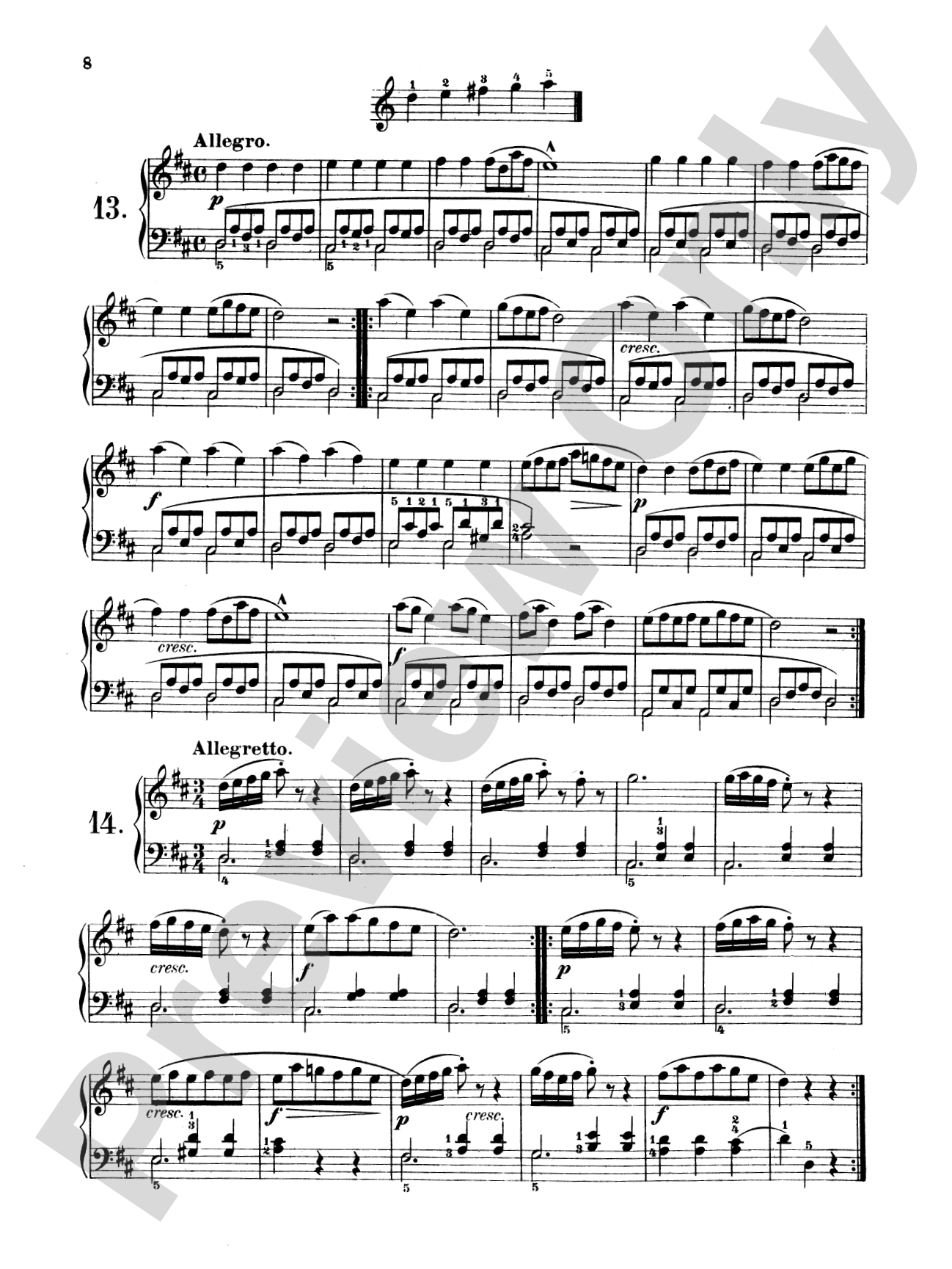 Czerny: Five Finger Studies, Op. 777: Piano Book