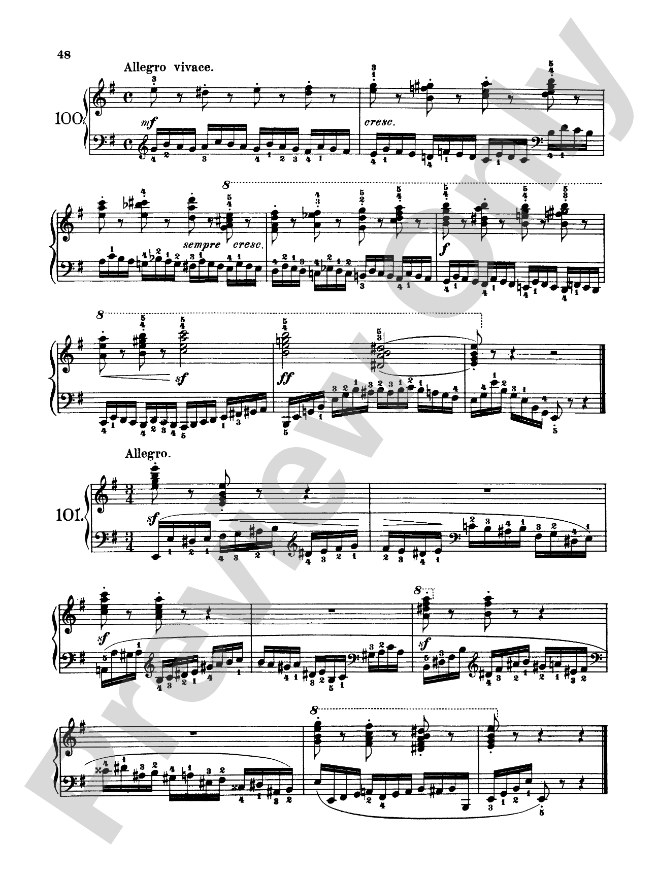 Czerny: 160 Eight-Measure Exercises, 821: Piano Book