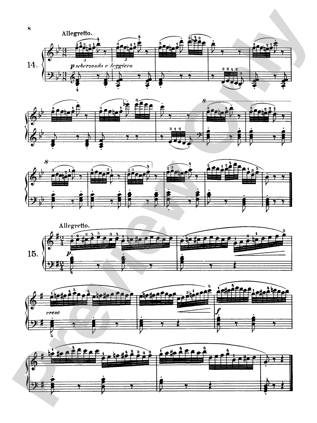 Czerny: 160 Eight-Measure Exercises, 821: Piano Book