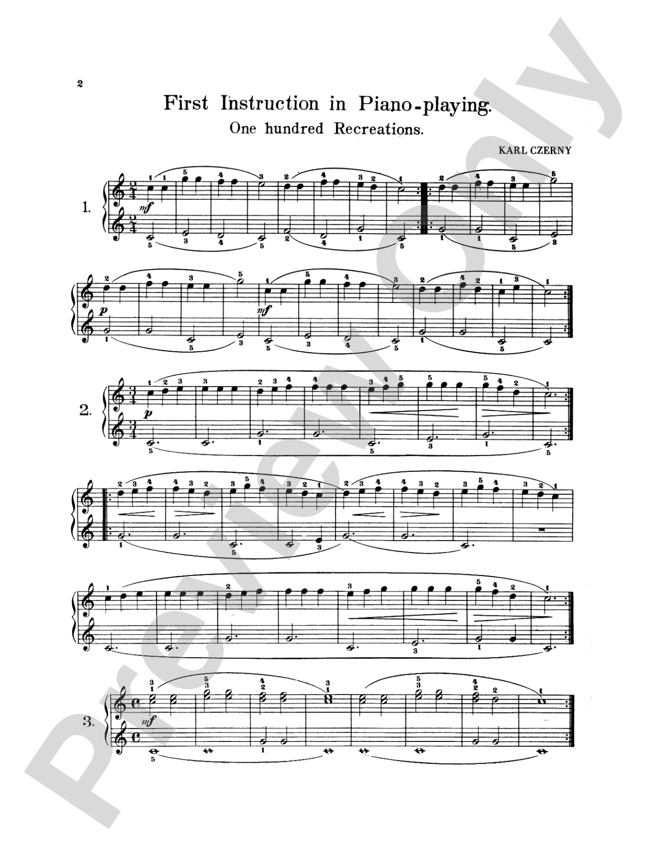 Bach: One-Hundred Recreations, First Instruction in Piano Playing: Piano Book