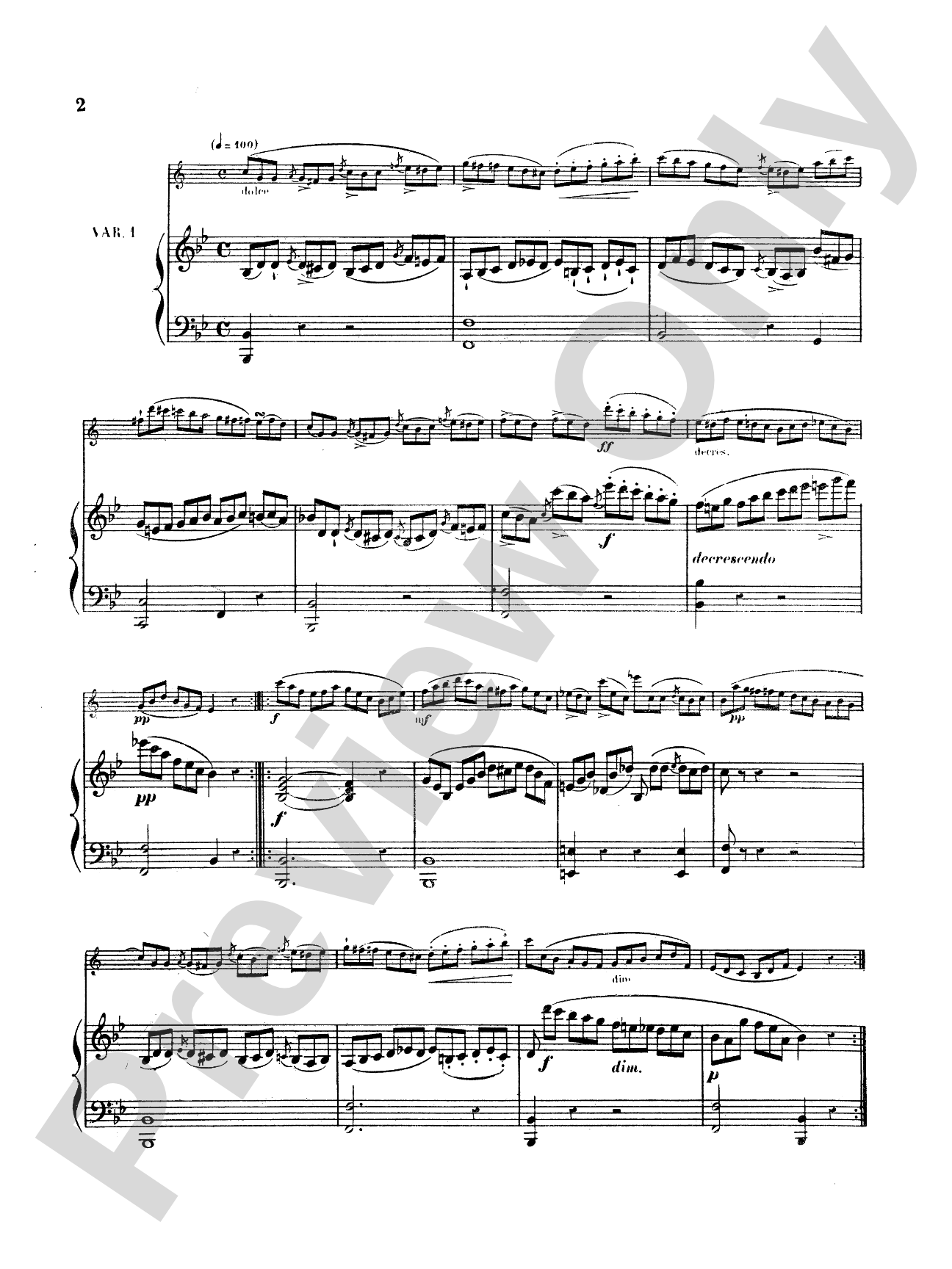 Weber: Variations, Op. 33: Clarinet Part(s)
