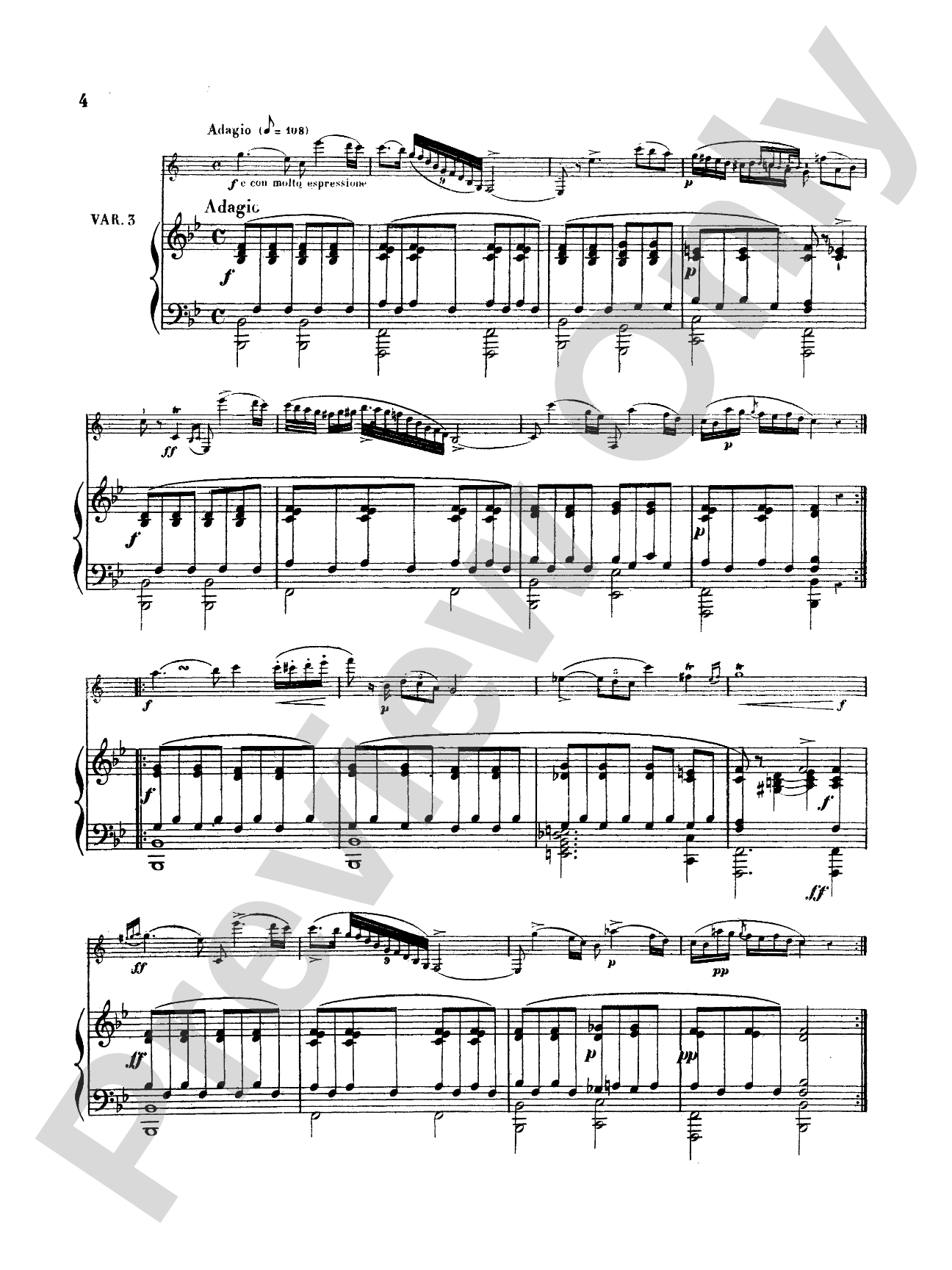 Weber: Variations, Op. 33: Clarinet Part(s)