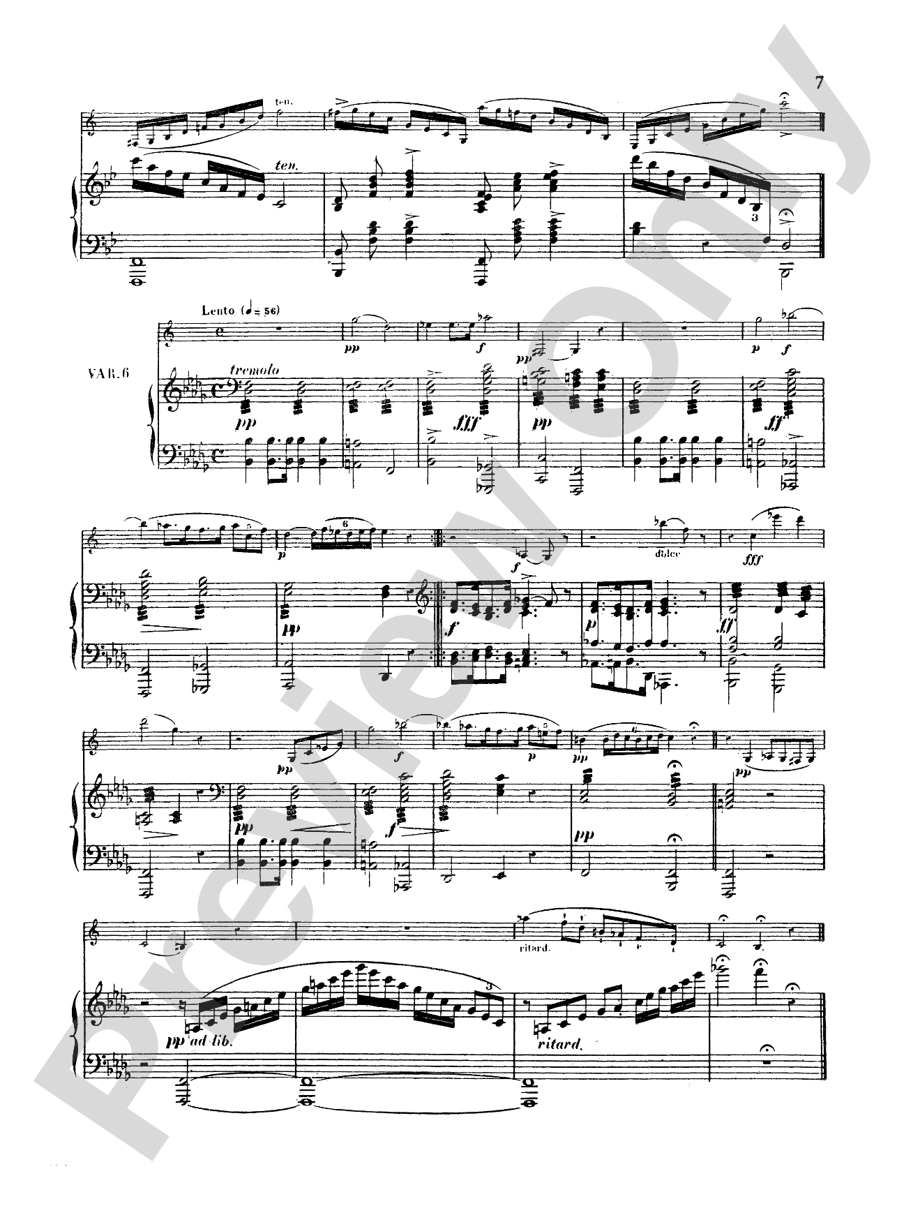 Weber: Variations, Op. 33: Clarinet Part(s)