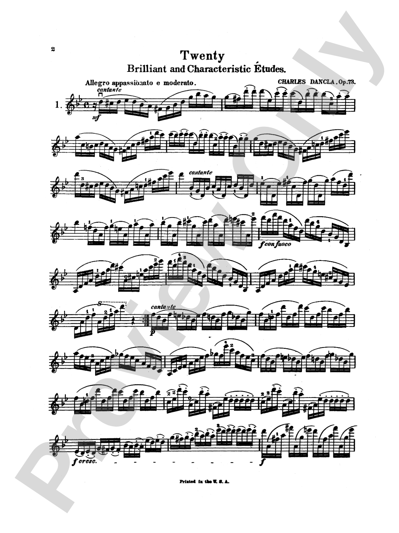 Dancla: Twenty Brilliant and Characteristic Etudes, Op. 73: Violin Book