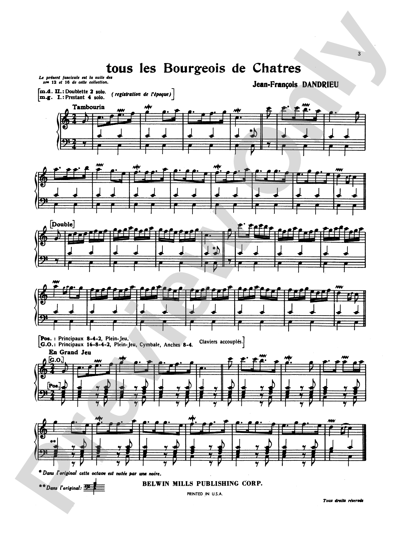 Dandrieu: Noels: Organ Book