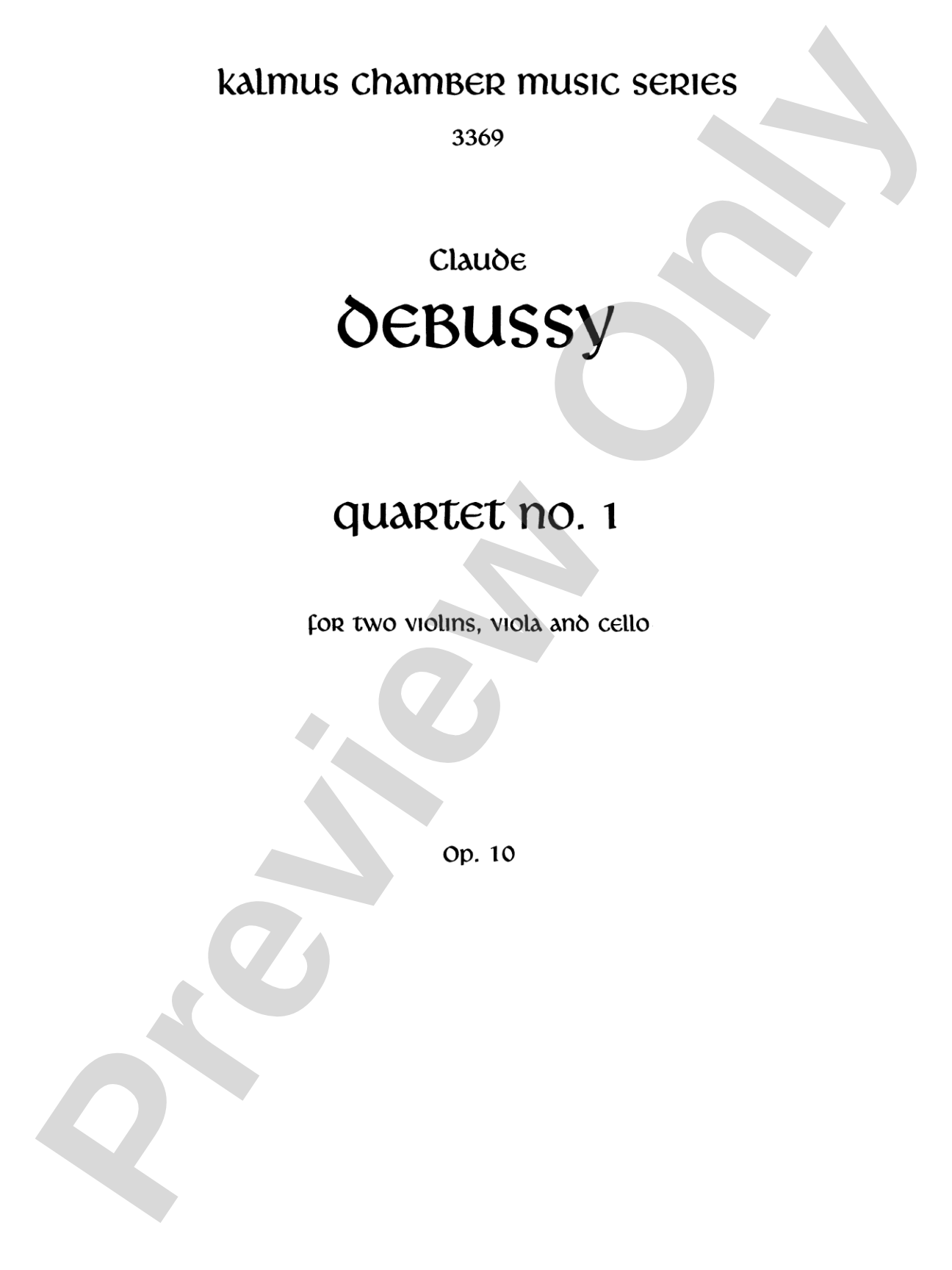 Debussy: String Quartet, Op. 10: String Quartet Book