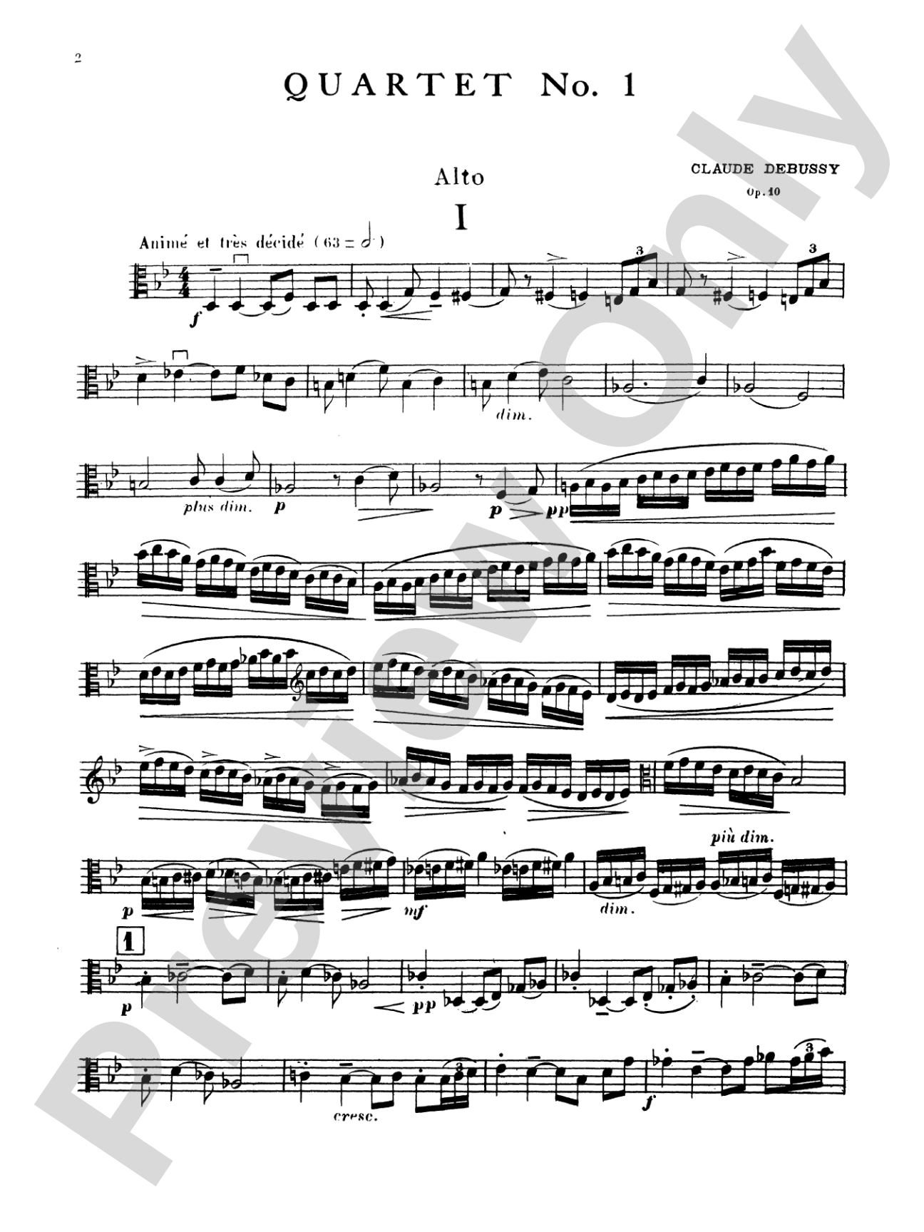 Debussy: String Quartet, Op. 10