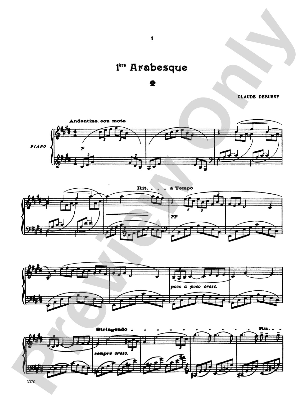Debussy: Deux Arabesques: Piano