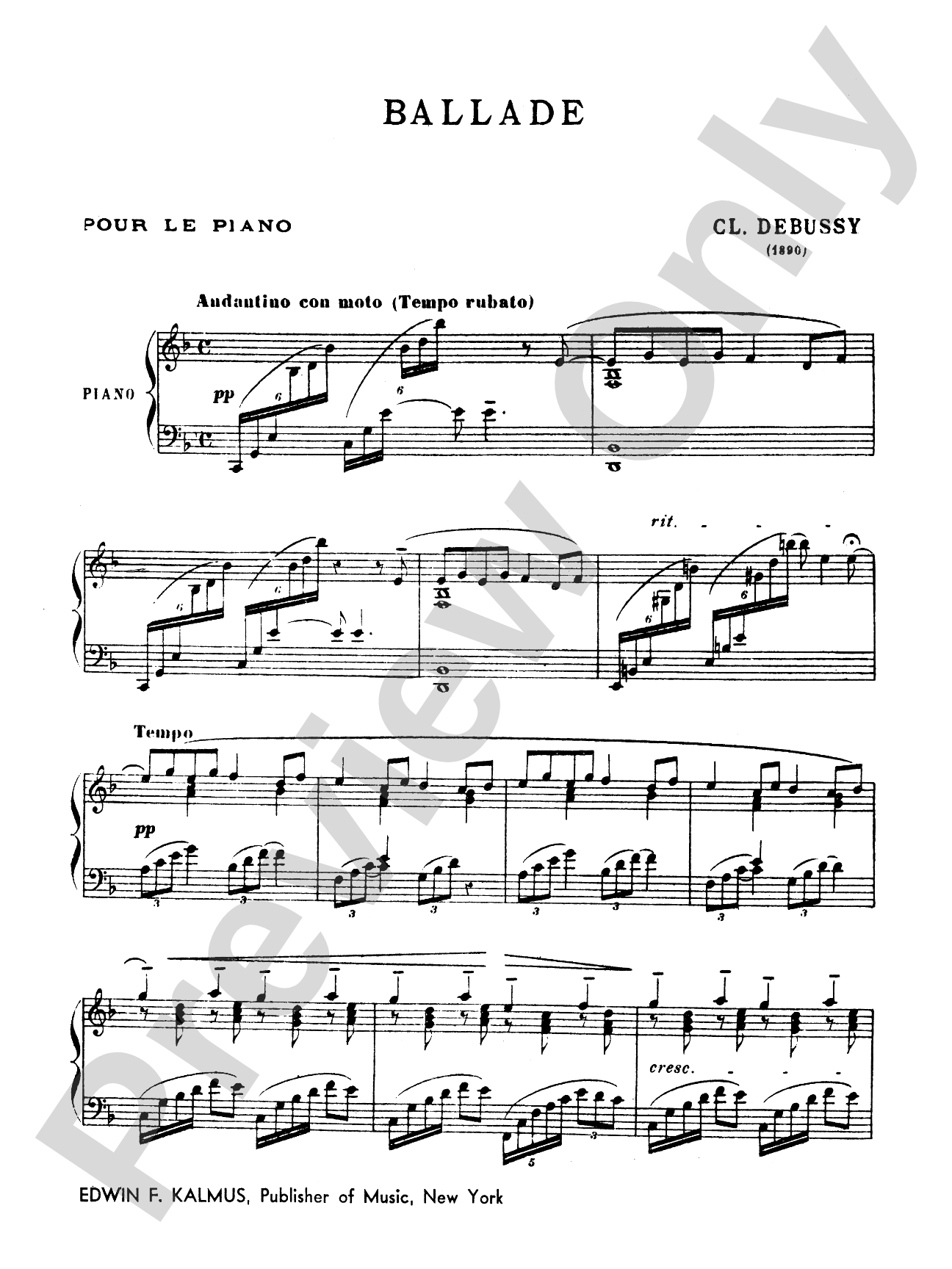 Debussy: Ballade: Piano