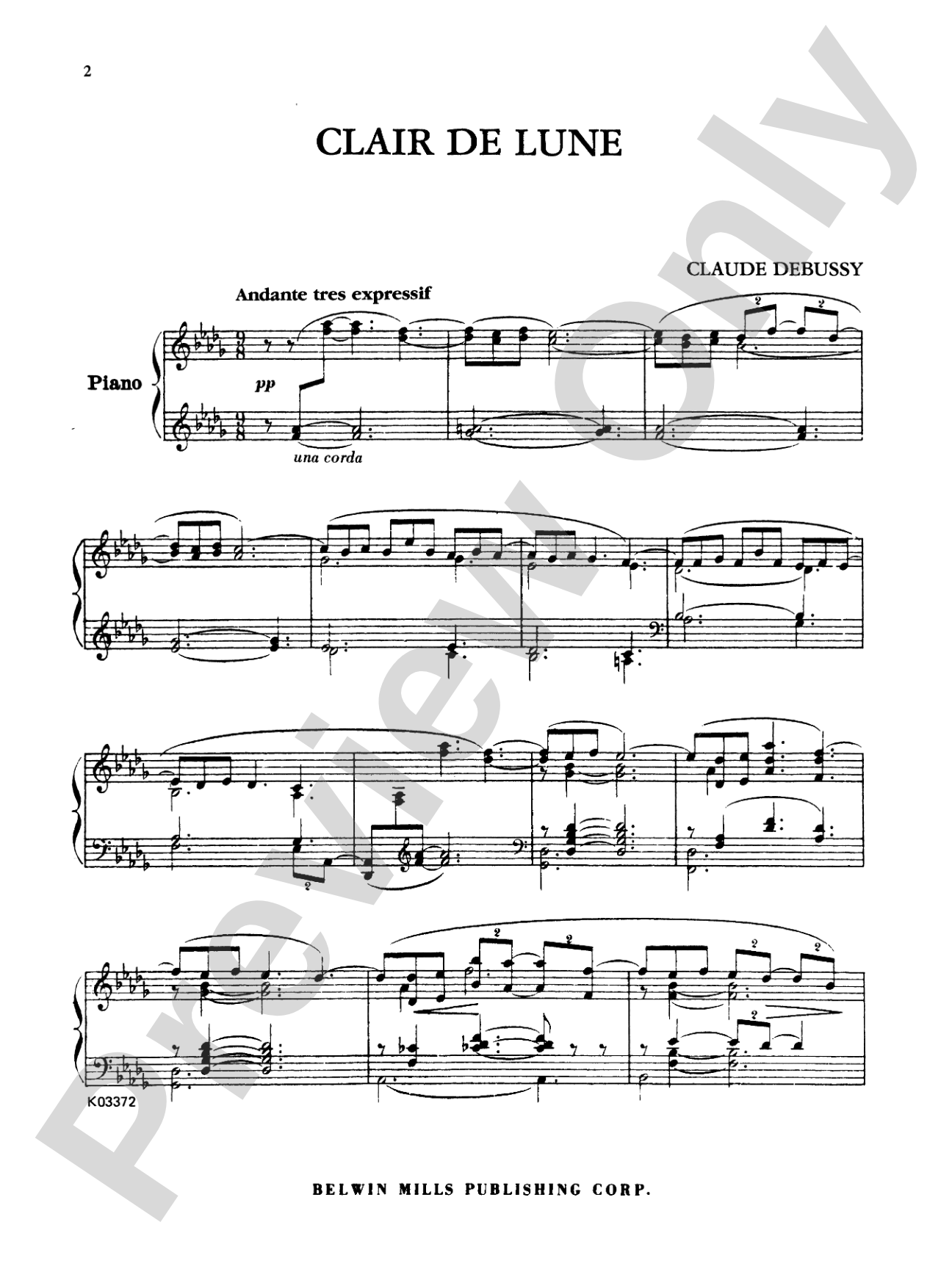 Debussy: Clair de Lune (from Suite Bergamasque): Piano