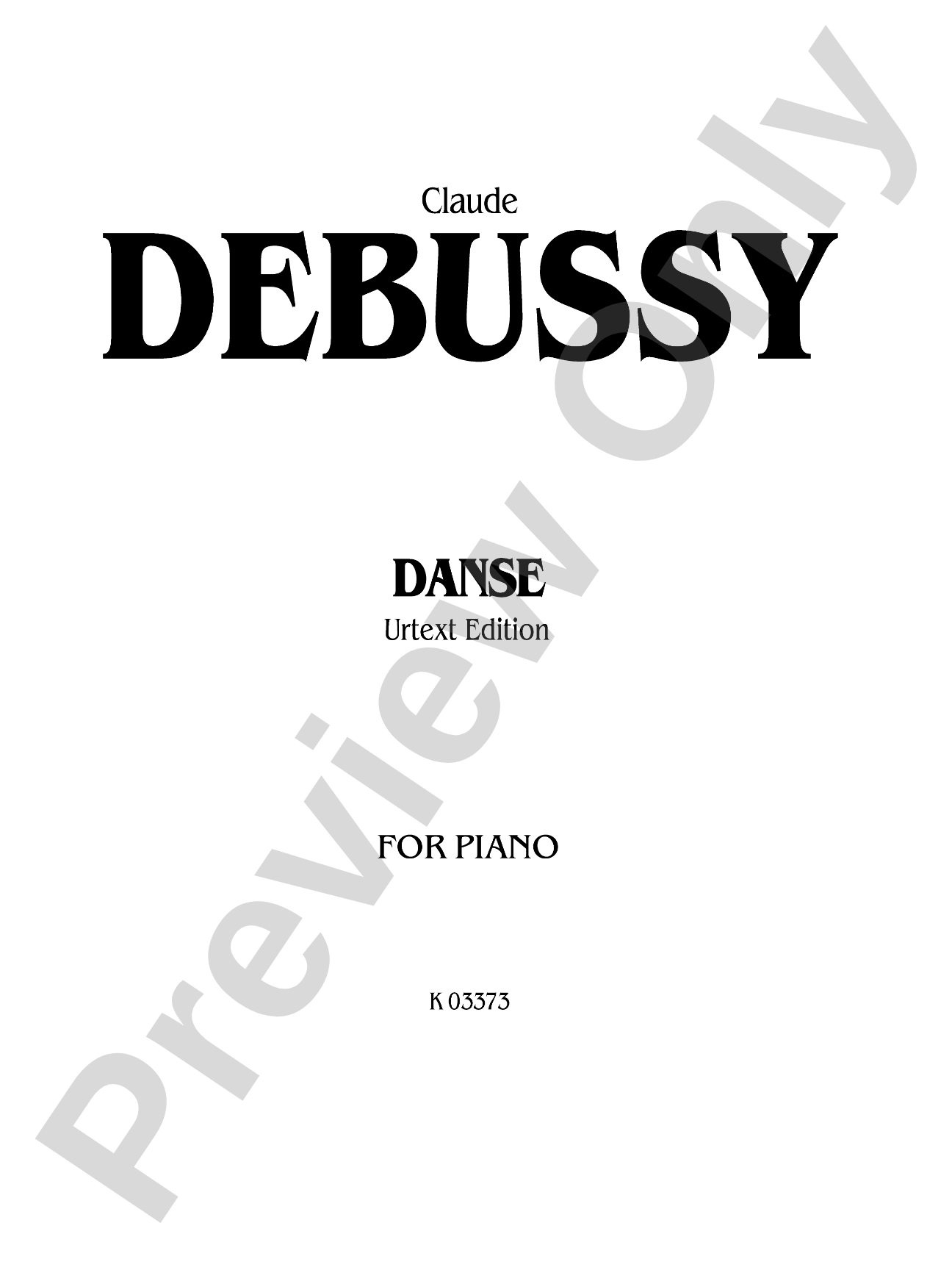 Debussy: Danse: Piano