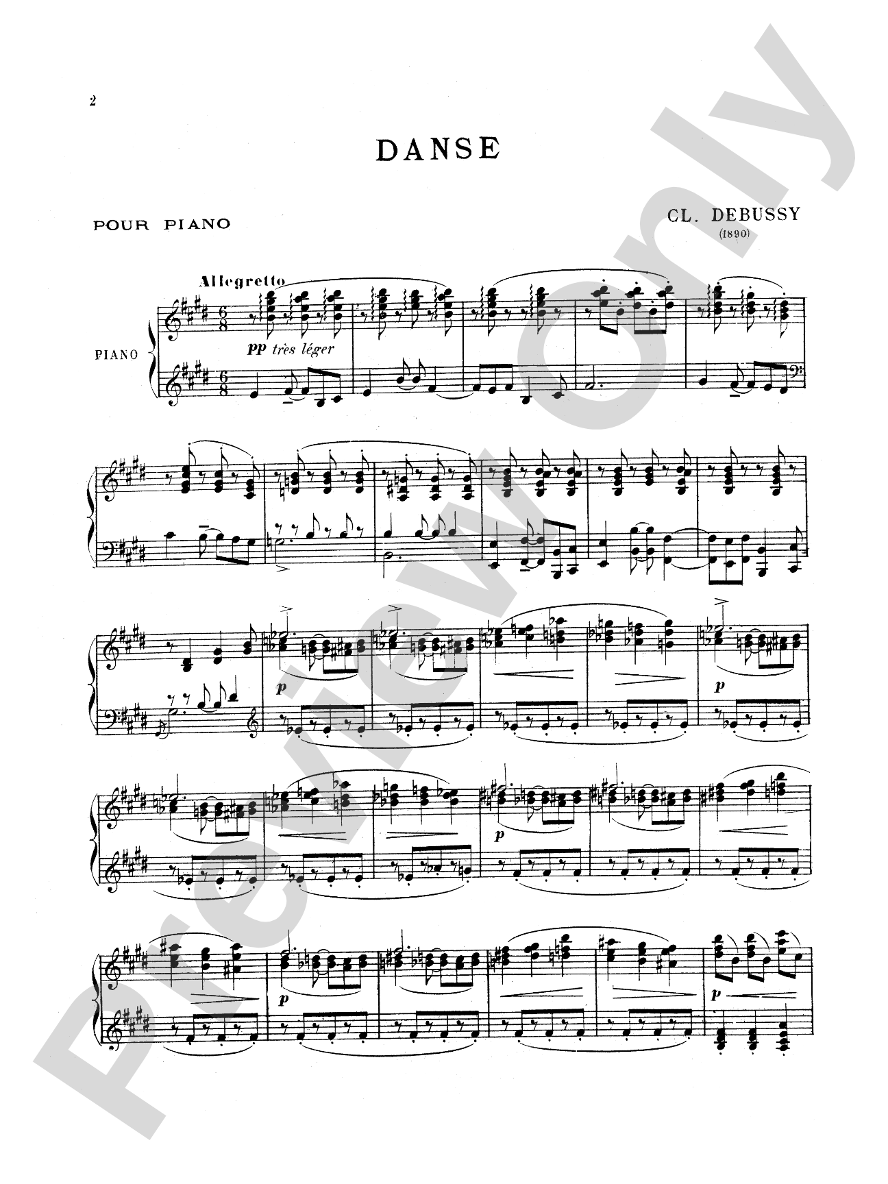 Debussy: Danse: Piano