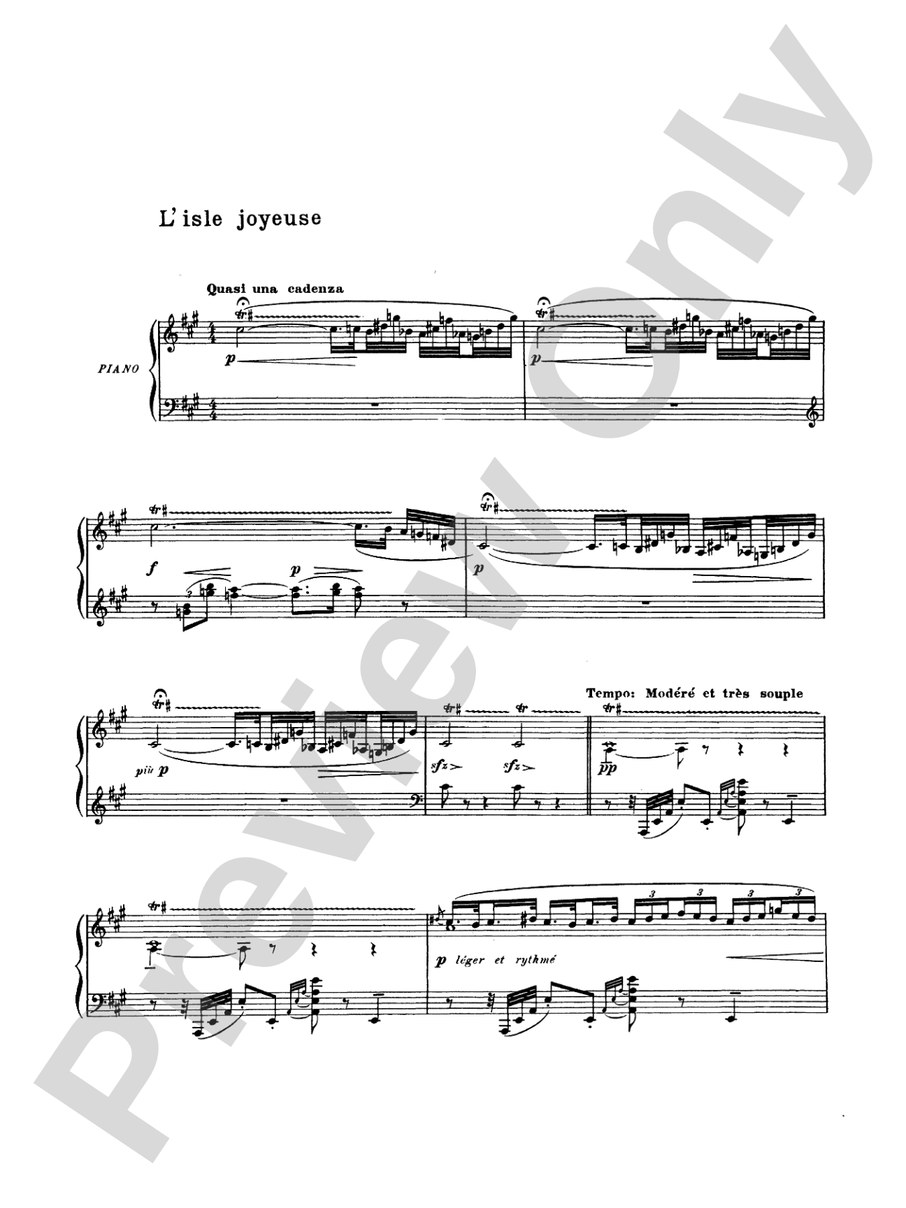 Debussy: L'Isle Joyeuse: Piano
