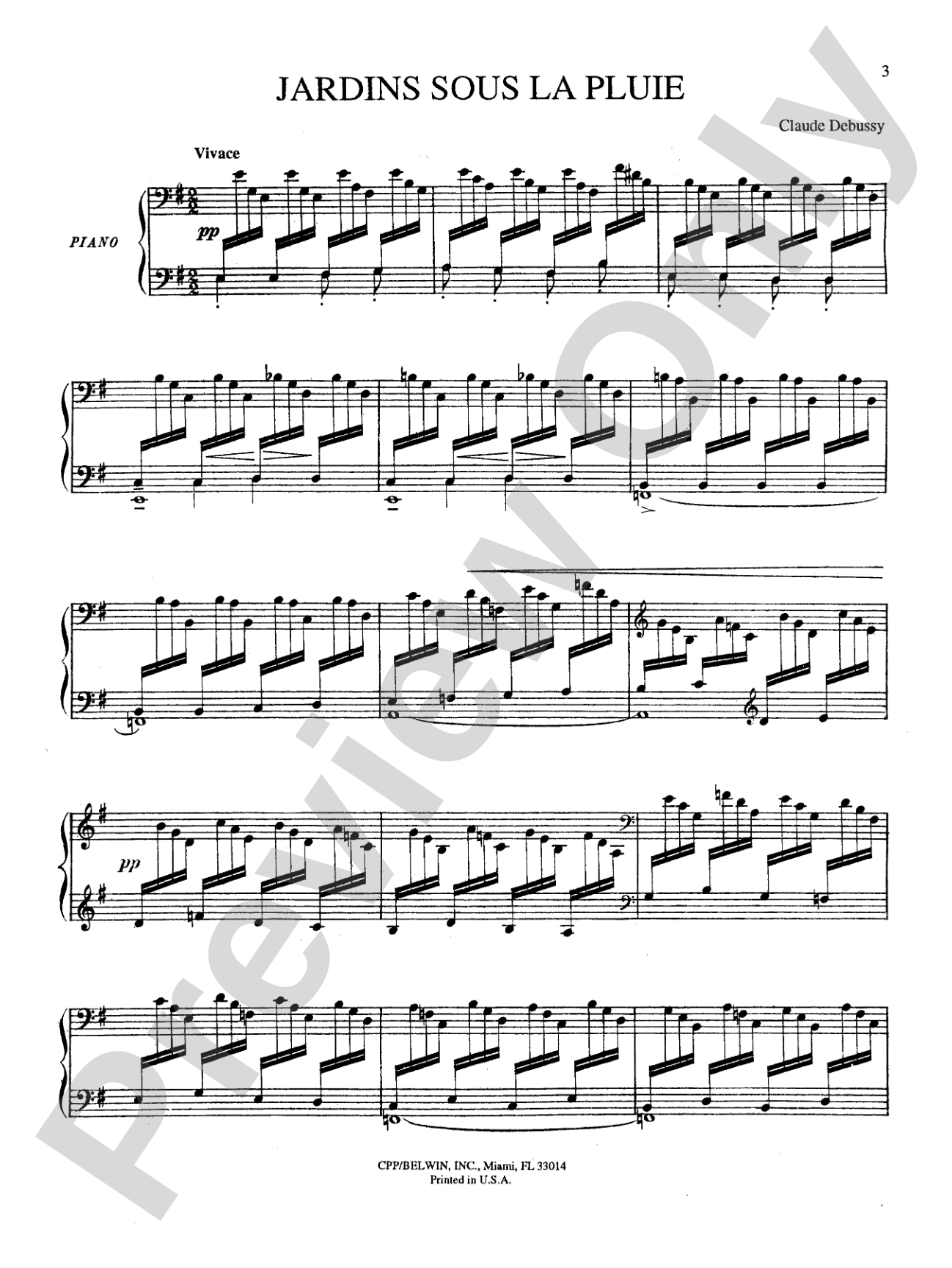 Debussy: Jardins Sous la Pluie: Piano