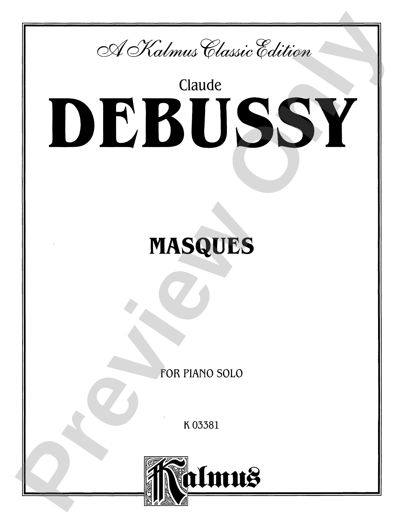 Debussy: Masques