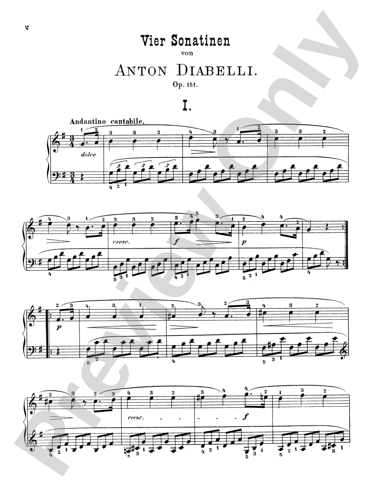 Cramer: Eleven Sontinas: Piano Book