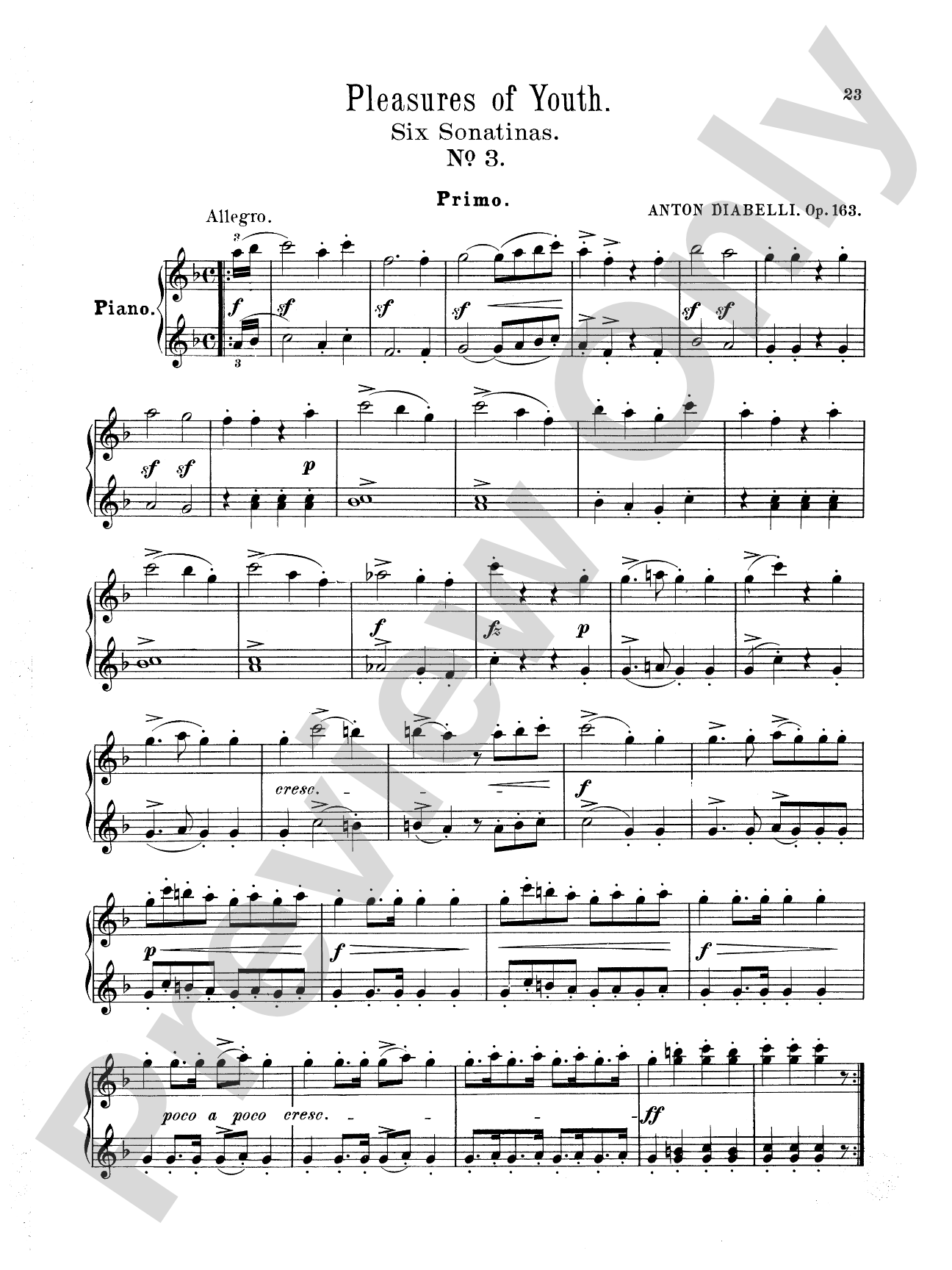 Diabelli: Pleasures of Youth (Six Sonatinas on Five Notes)
