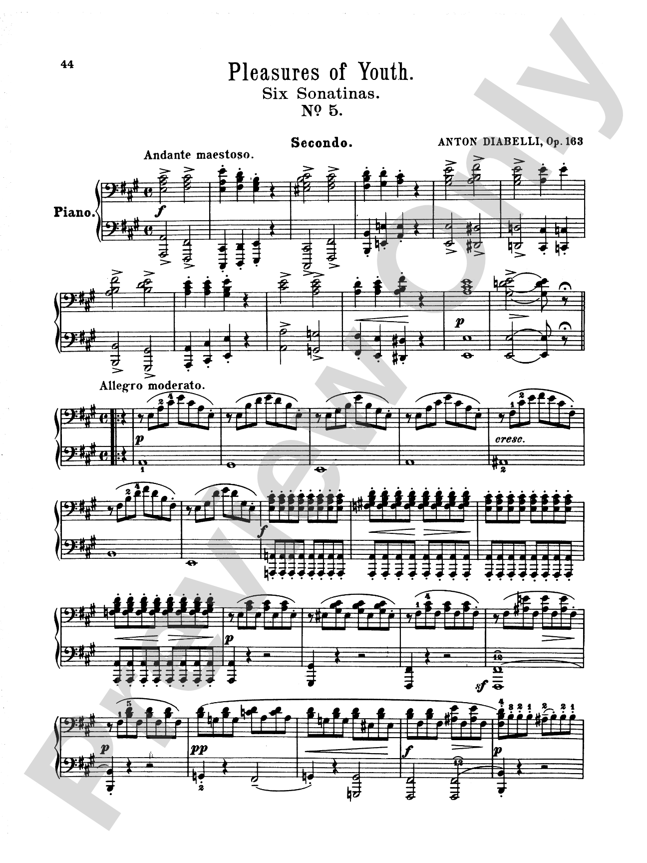 Diabelli: Pleasures of Youth (Six Sonatinas on Five Notes)