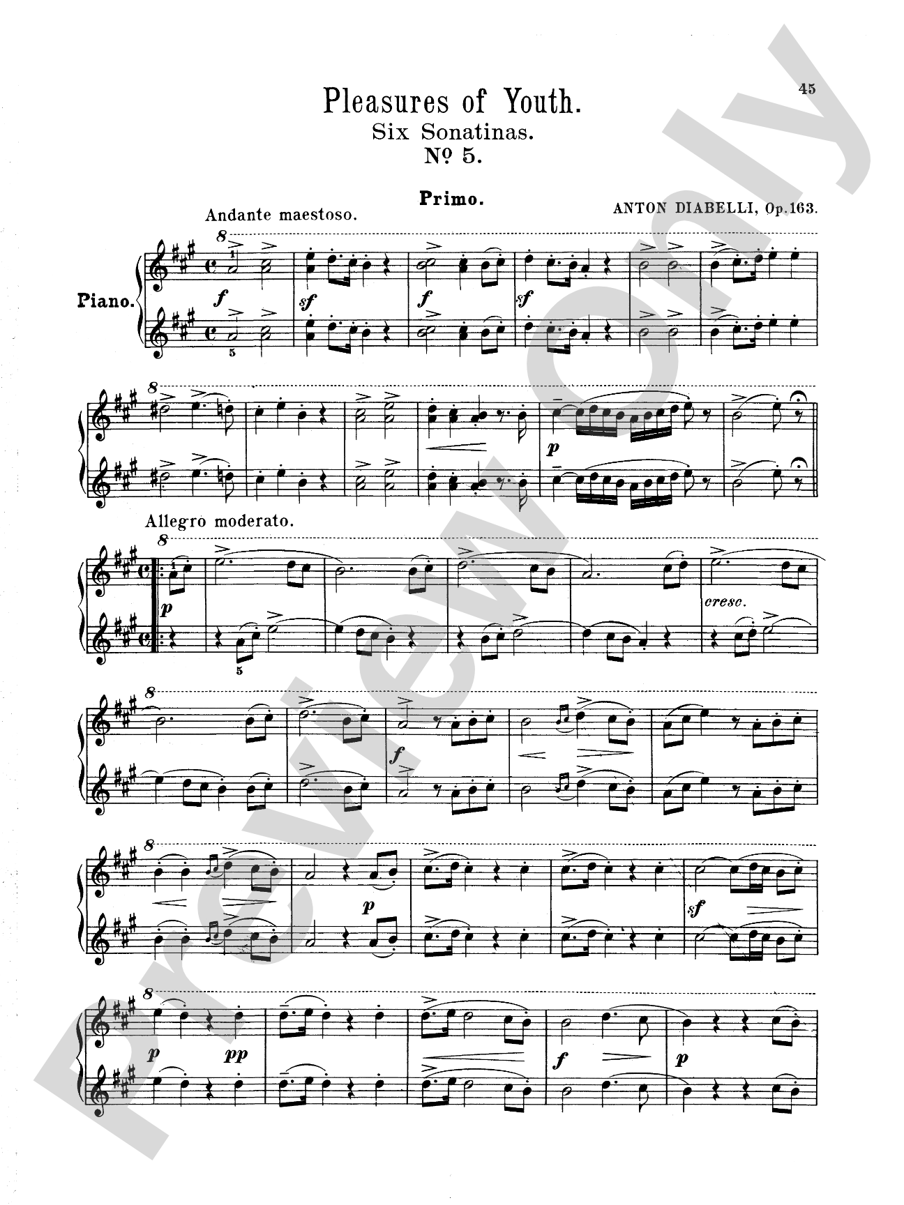 Diabelli: Pleasures of Youth (Six Sonatinas on Five Notes)