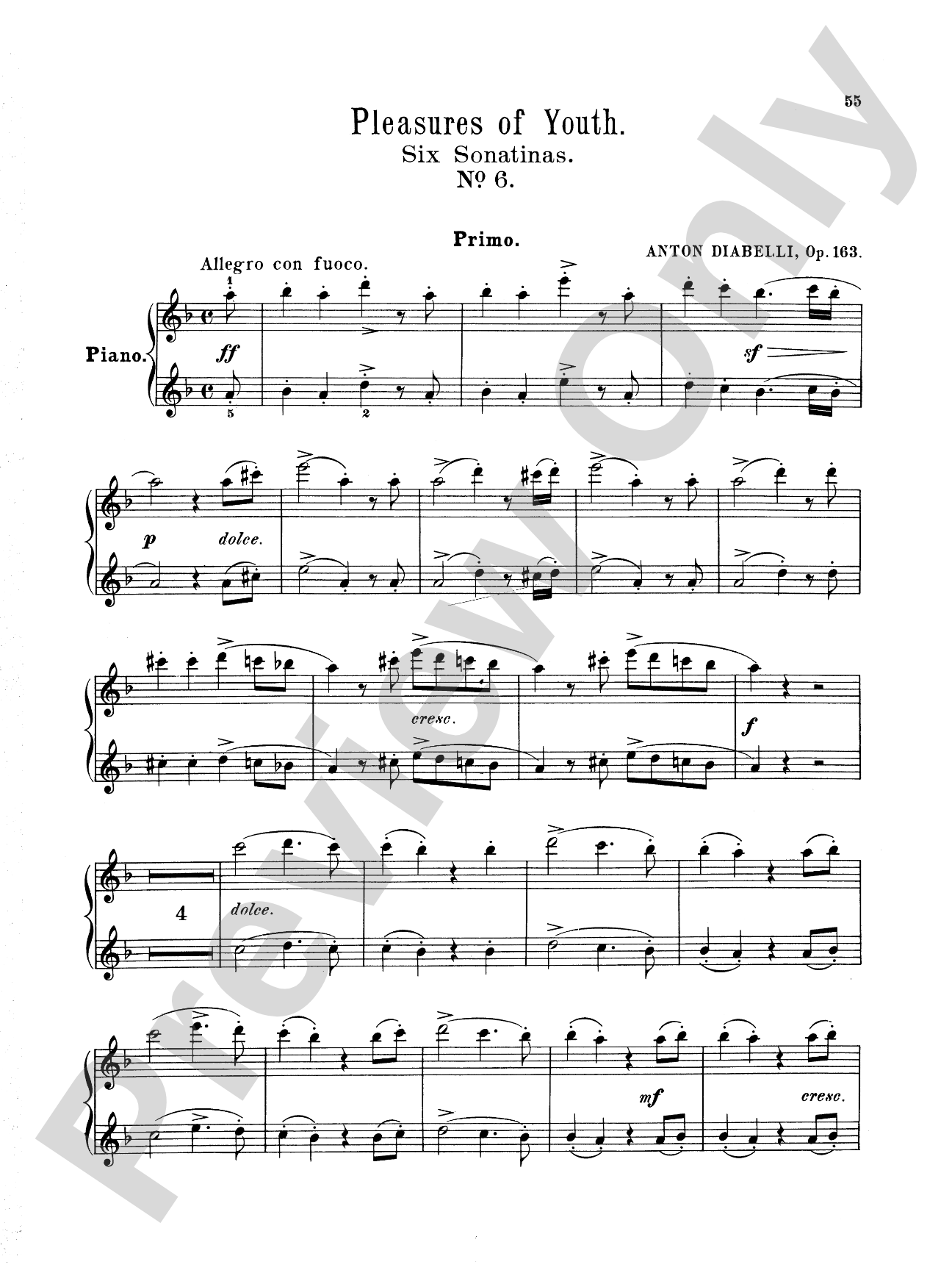 Diabelli: Pleasures of Youth (Six Sonatinas on Five Notes)