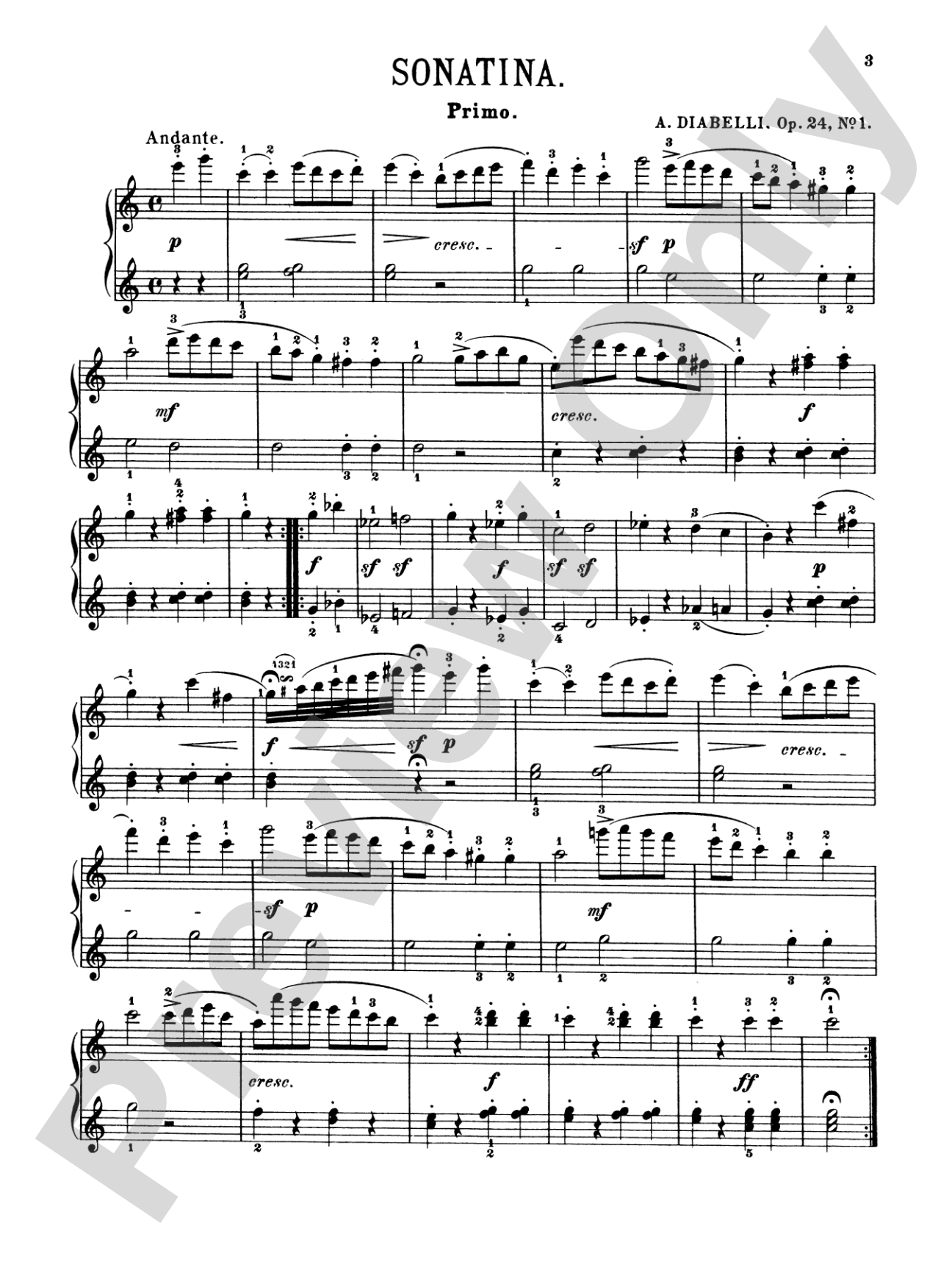 Diabelli: Sonatinas, Op. 24, 54, 58, 60: Piano Duet (1 Piano, 4 Hands) Book