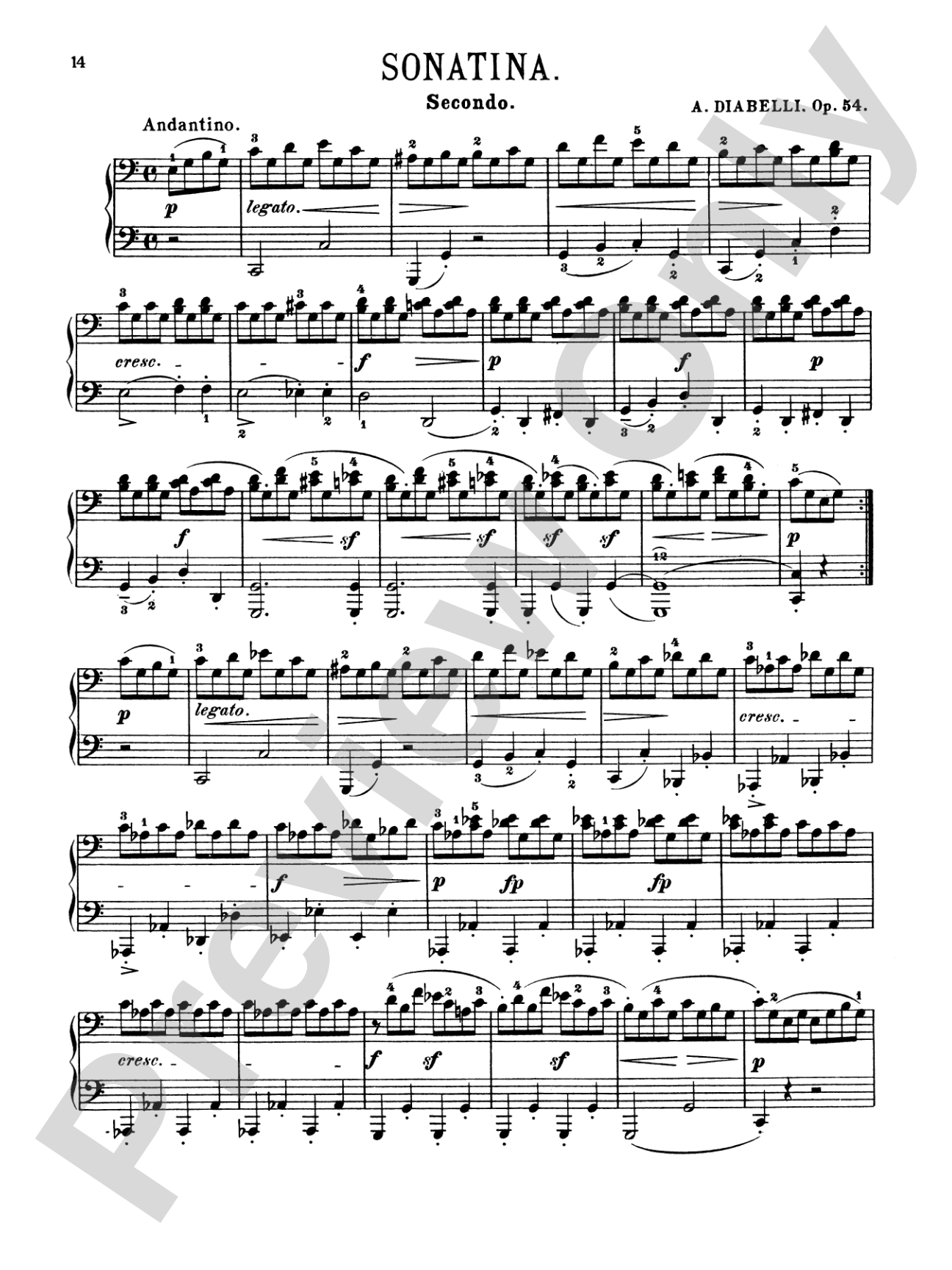 Diabelli: Sonatinas, Op. 24, 54, 58, 60