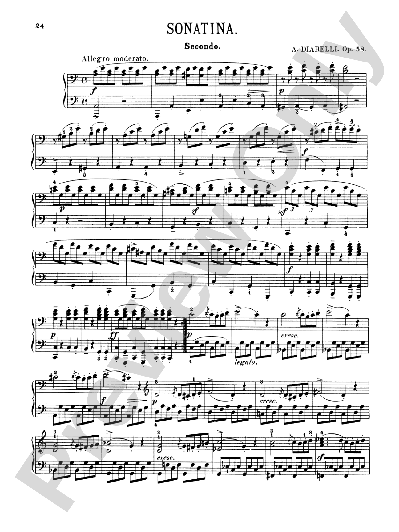 Diabelli: Sonatinas, Op. 24, 54, 58, 60