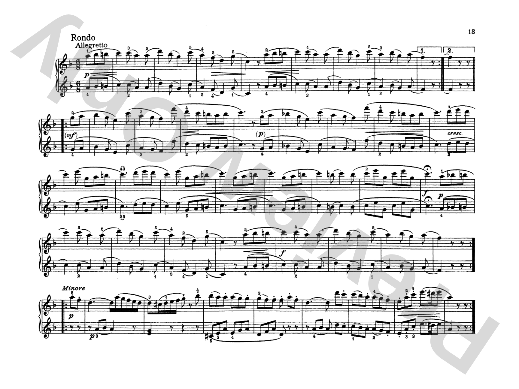 Diabelli: Sonatas, Op. 32, 33, 37: Piano Duet (1 Piano, 4 Hands) Comb Bound Book