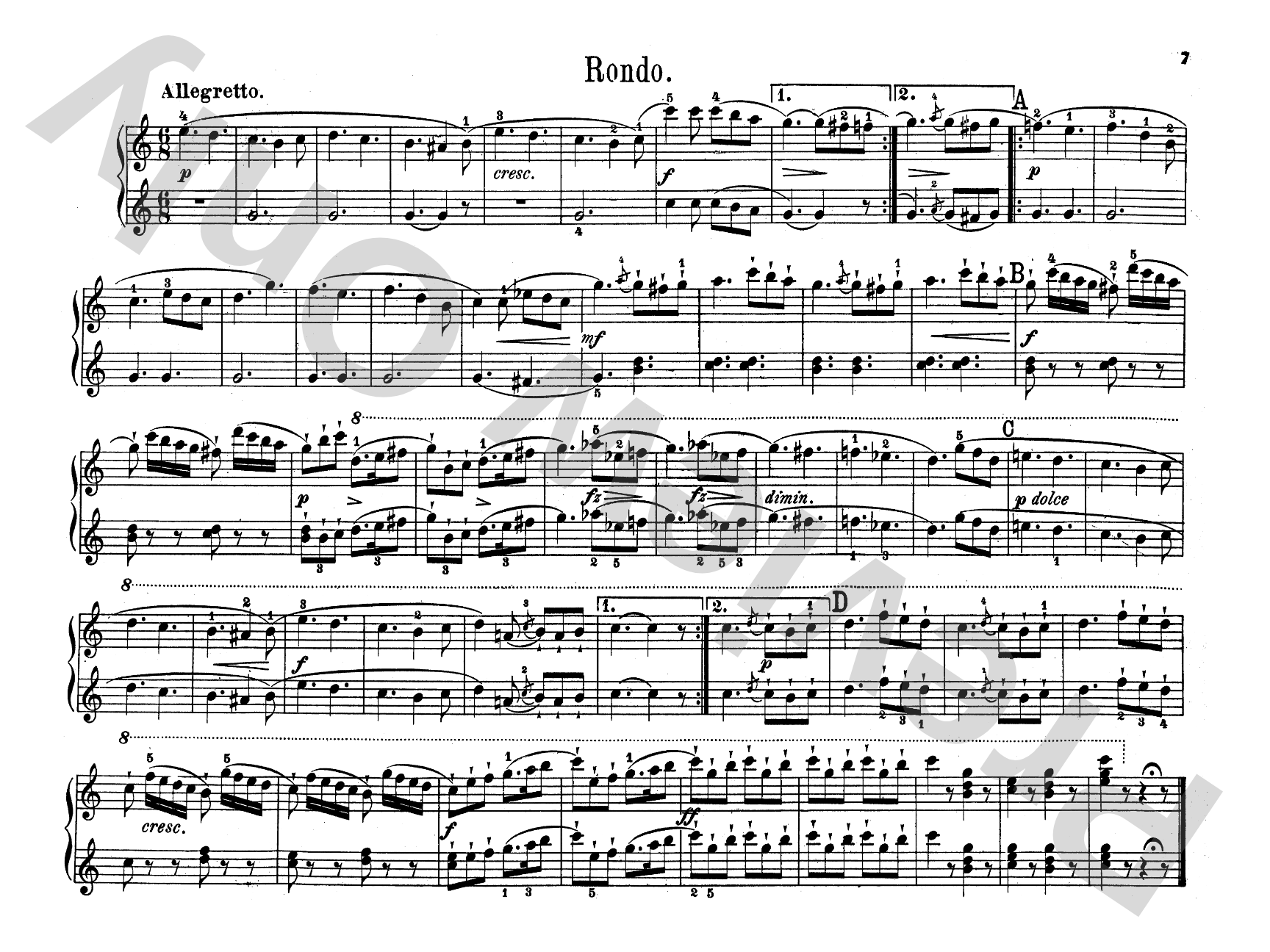 Diabelli: 2 Sonates Mignonnes and Rondeau Militaire: Piano Duet (1 Piano, 4 Hands) Comb Bound Book