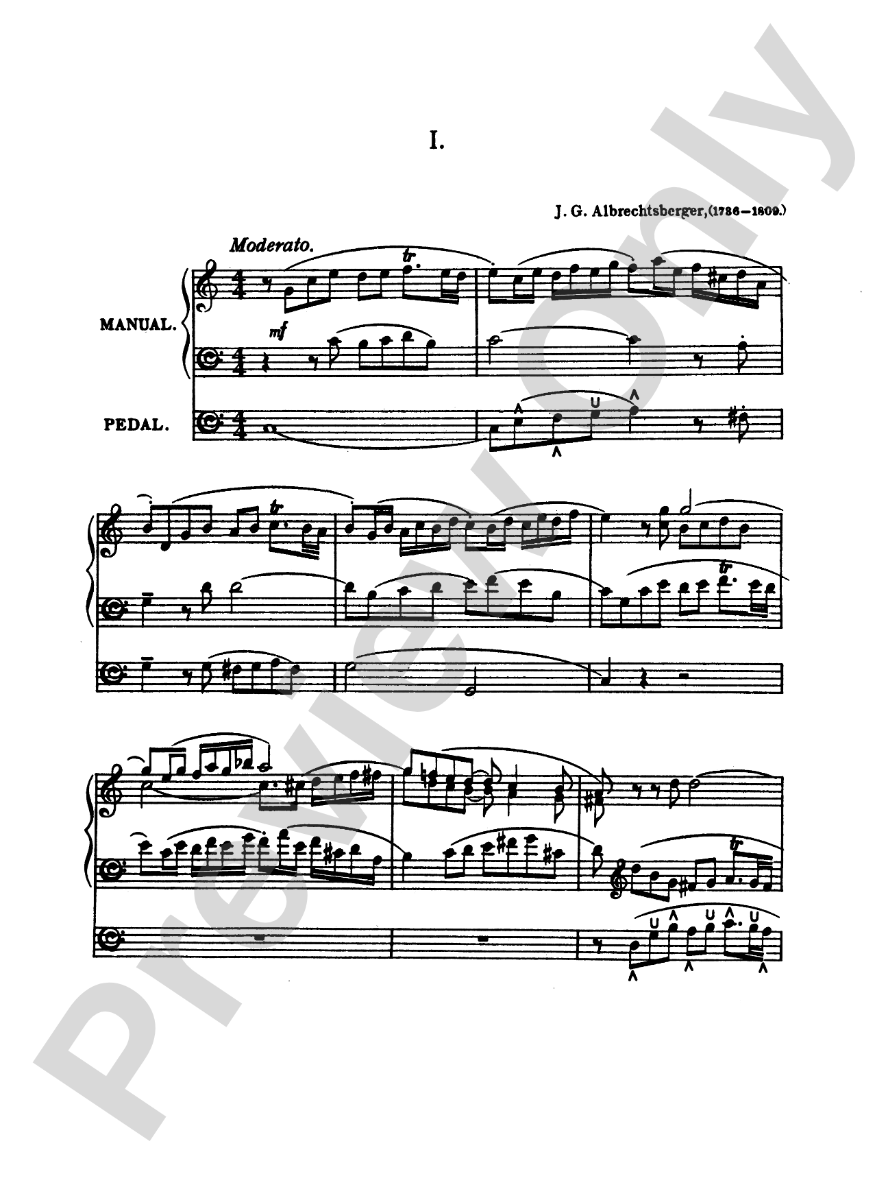 Albrechtsberger: Six Trios for Organ: Organ Book