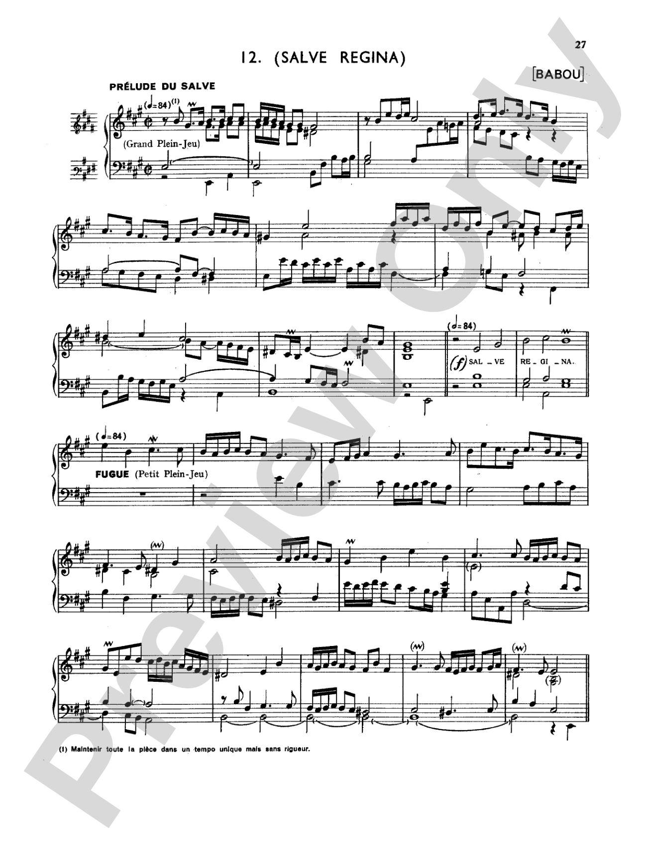 Babou: Thirteen Pieces for Organ