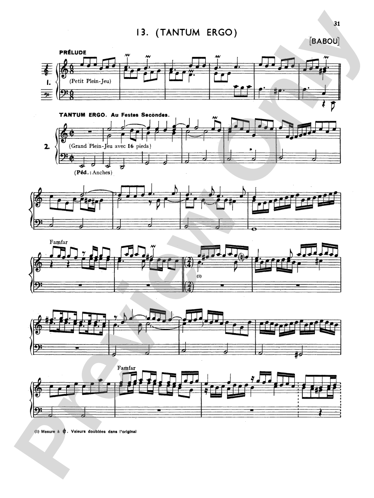 Babou: Thirteen Pieces for Organ