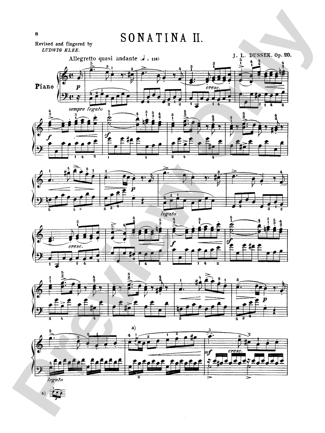 Dussek: Sonatinas, Op. 20