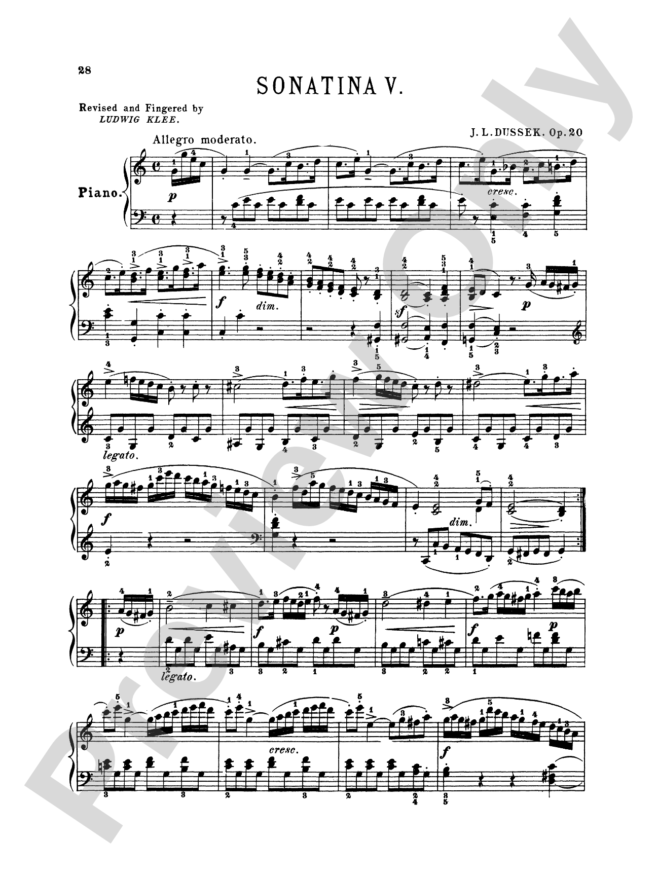 Dussek: Sonatinas, Op. 20