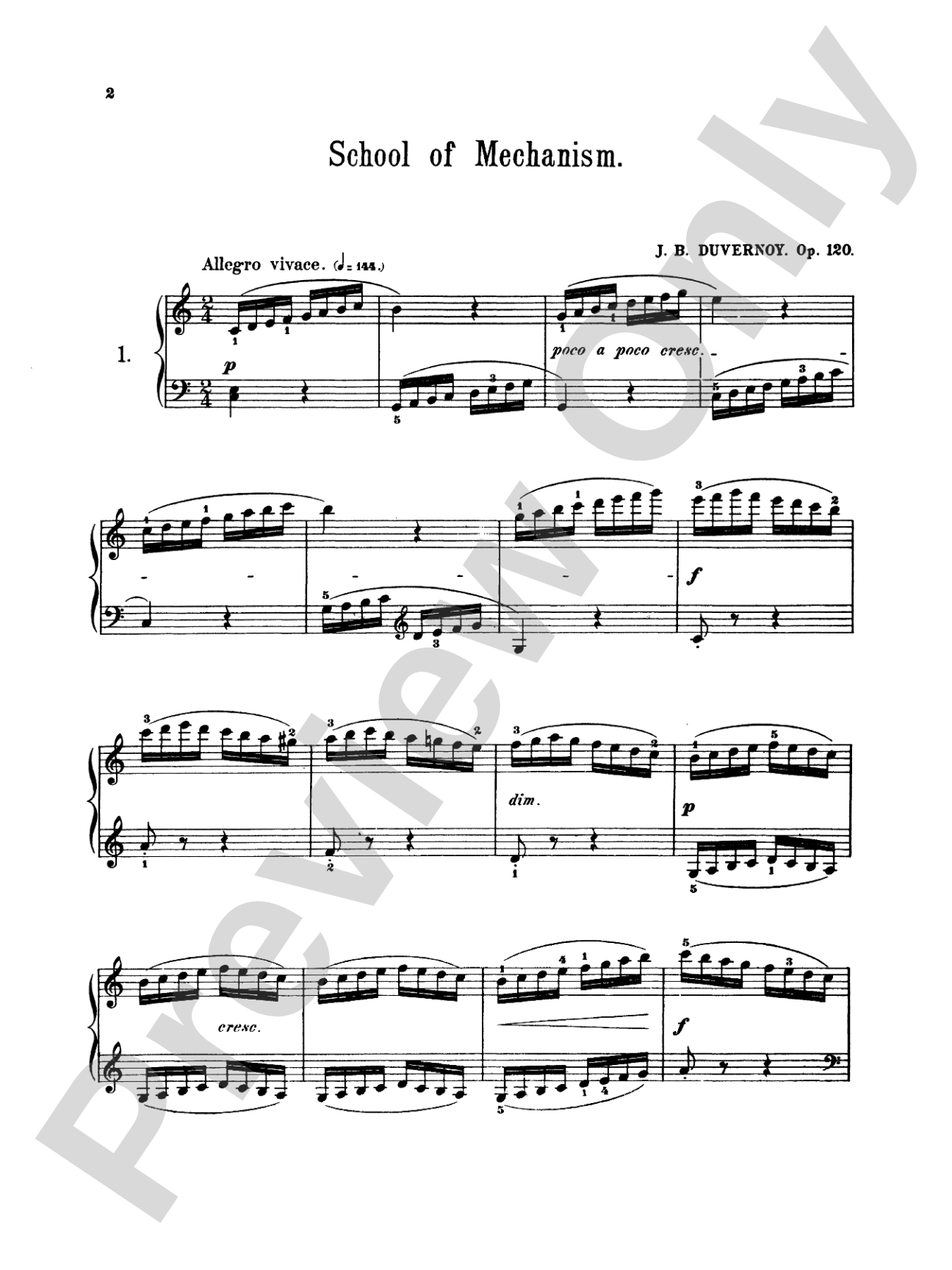Duvernoy: School of Mechanism, Op. 120