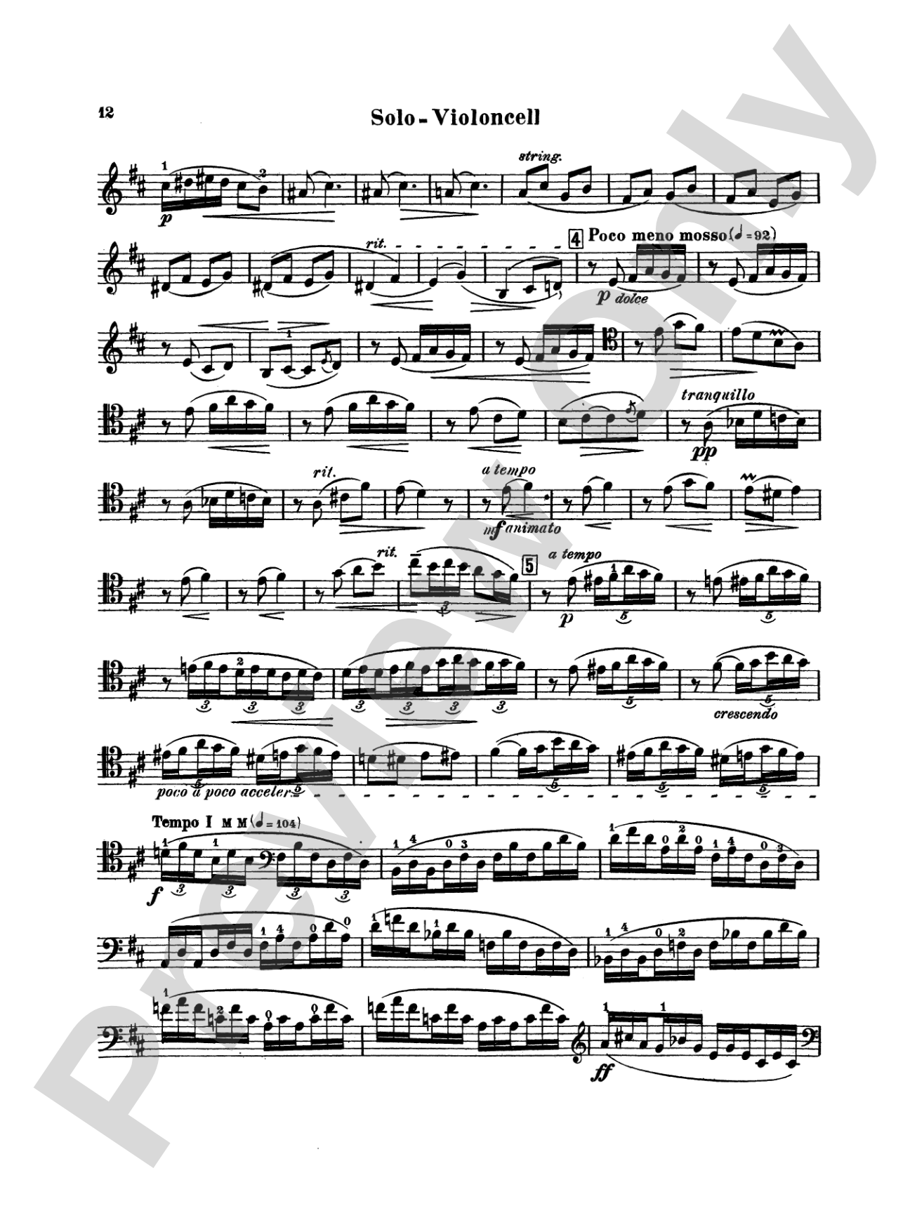 Dvorák: Cello Concerto, Op. 104 in B Minor: Cello Book