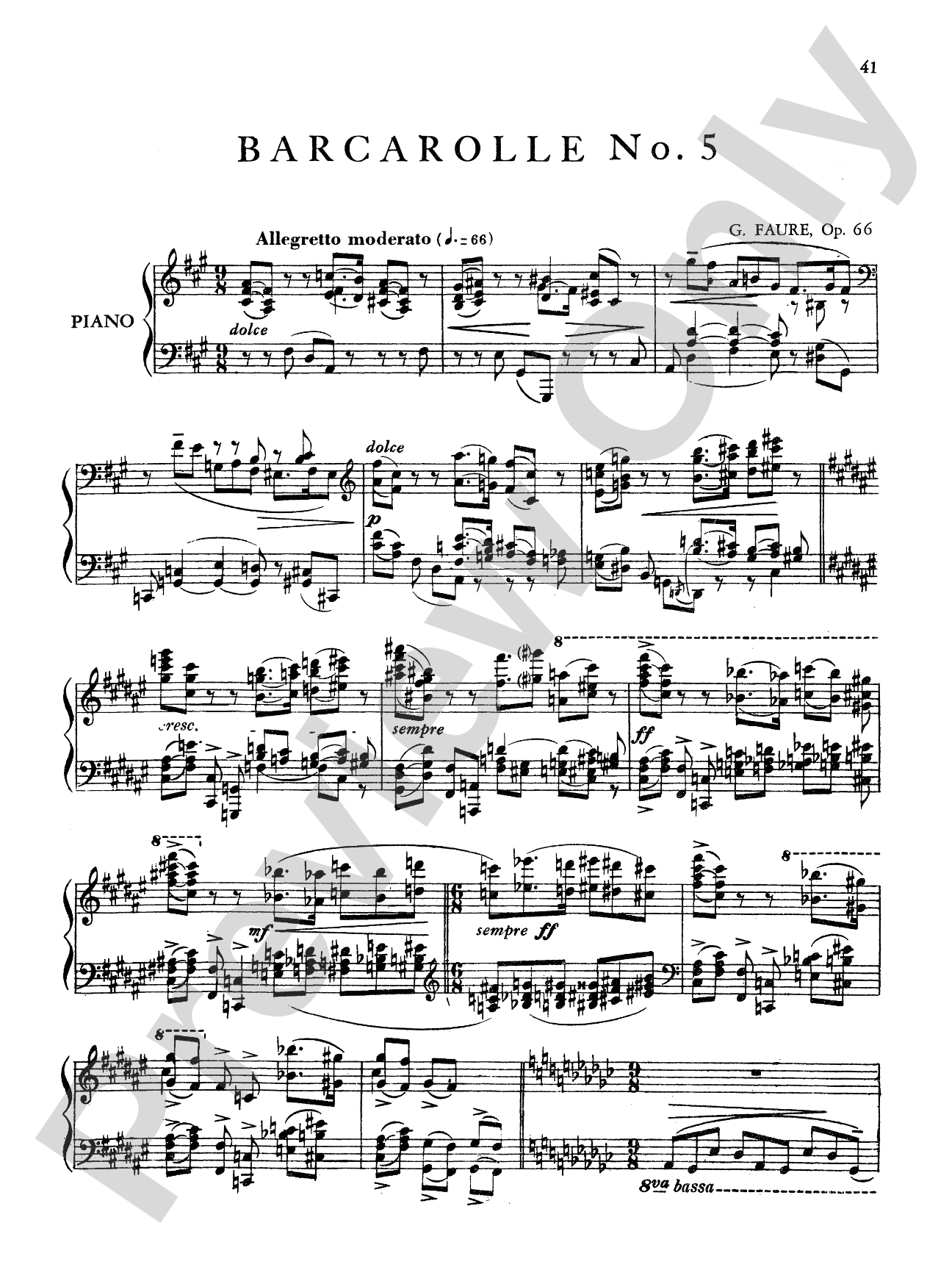Fauré: Six Barcaroles