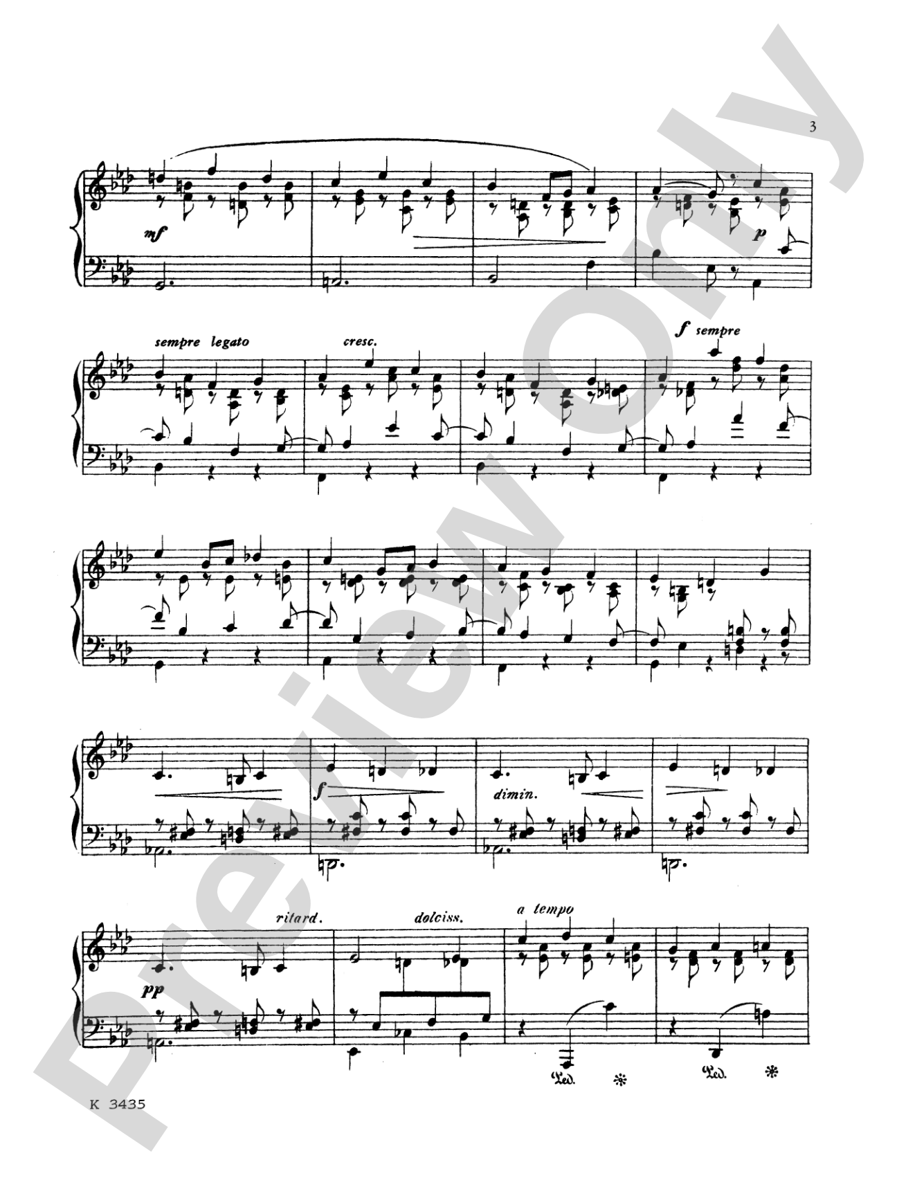 Fauré: Romance sans Paroles: Piano
