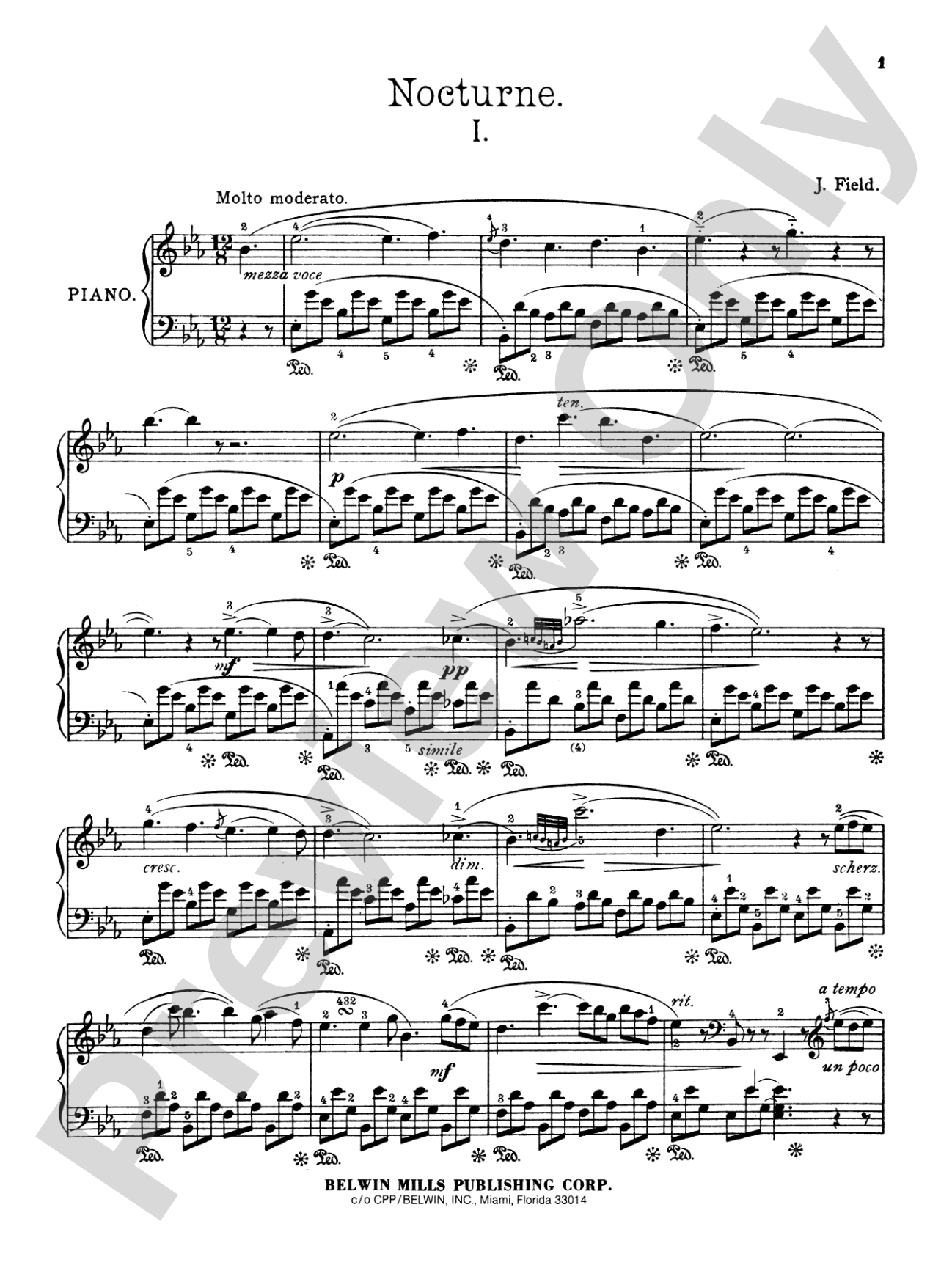 Field: Nine Nocturnes: Piano Book