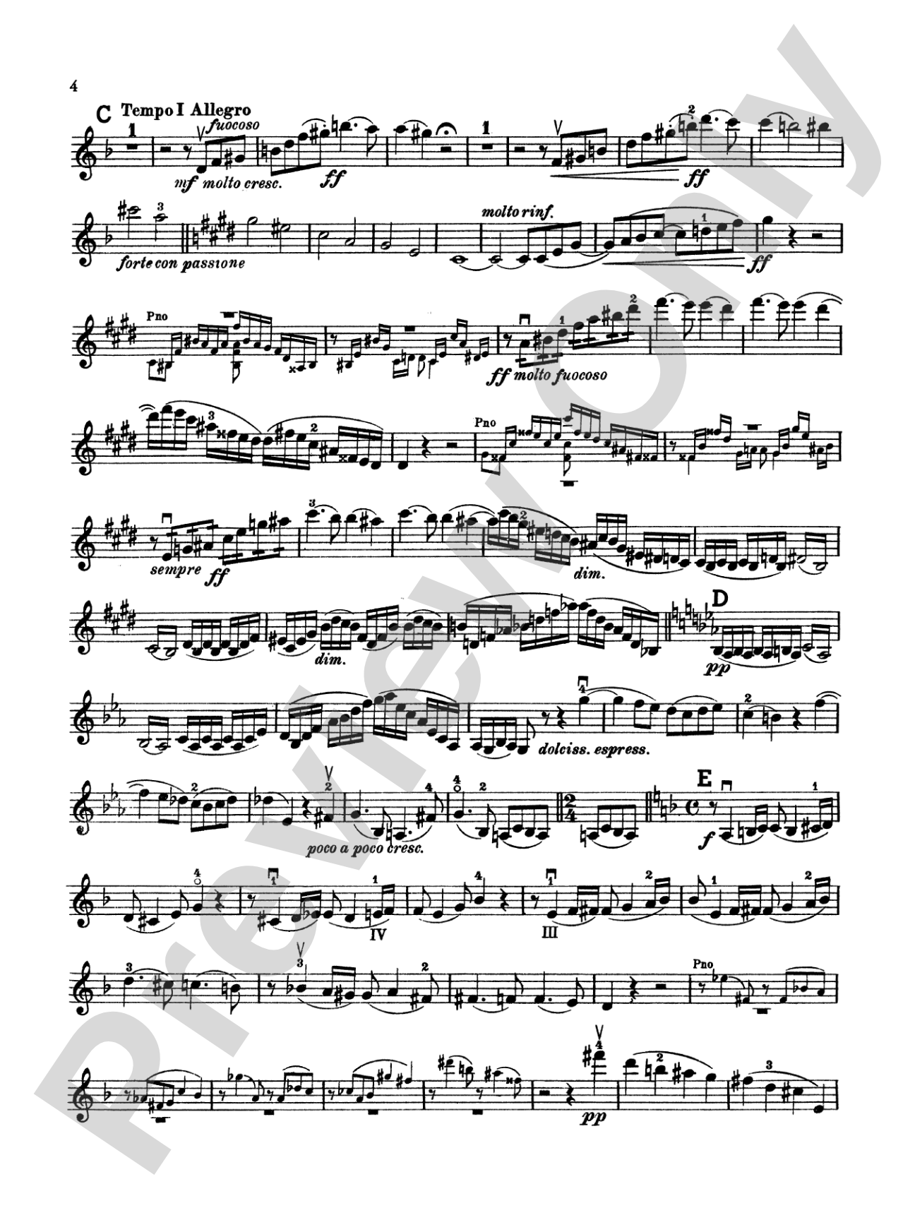 Franck: Sonata in A Major: Violin Book