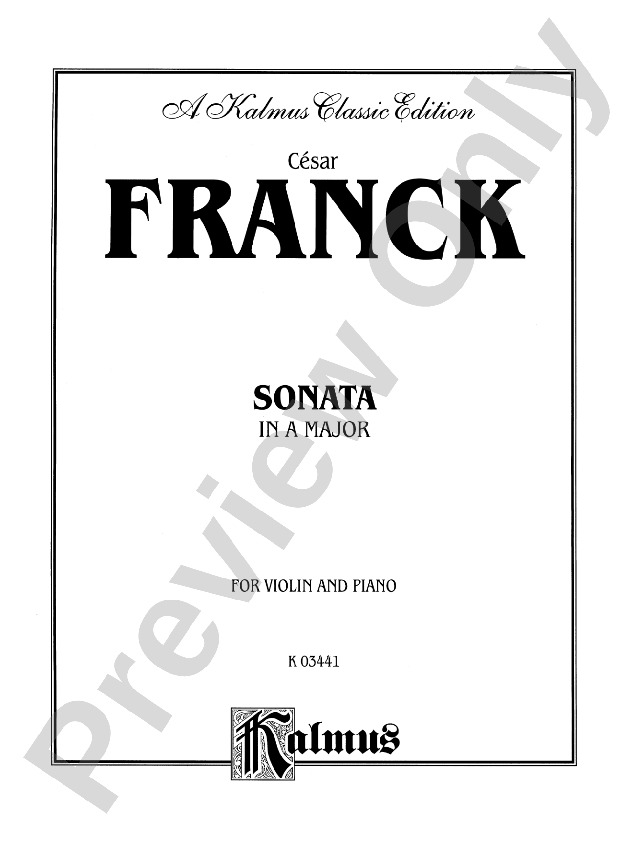 Franck: Sonata in A Major