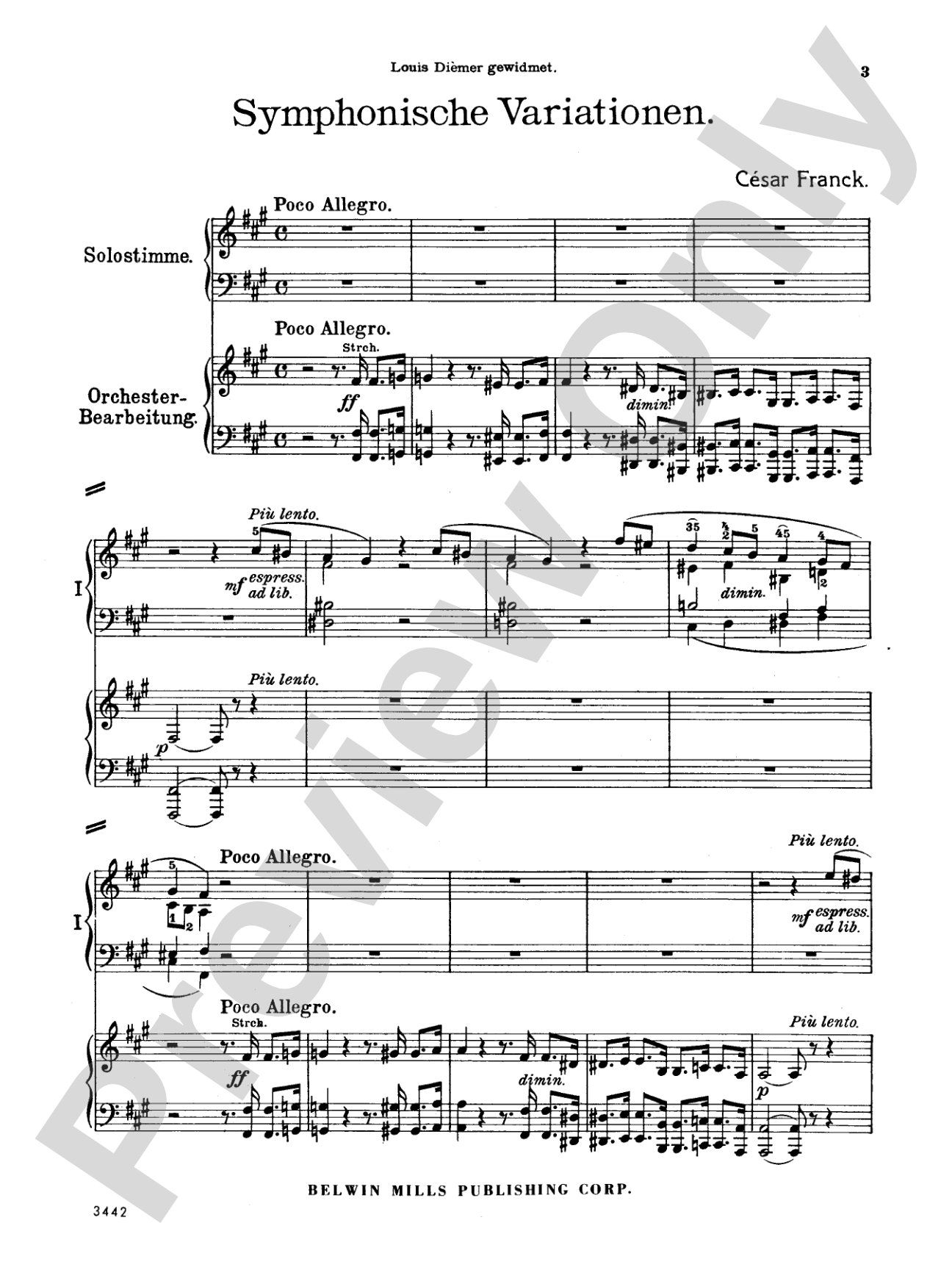 Brahms: Symphonic Variations: Piano Duo (2 Pianos, 4 Hands) Book (2 copies required)