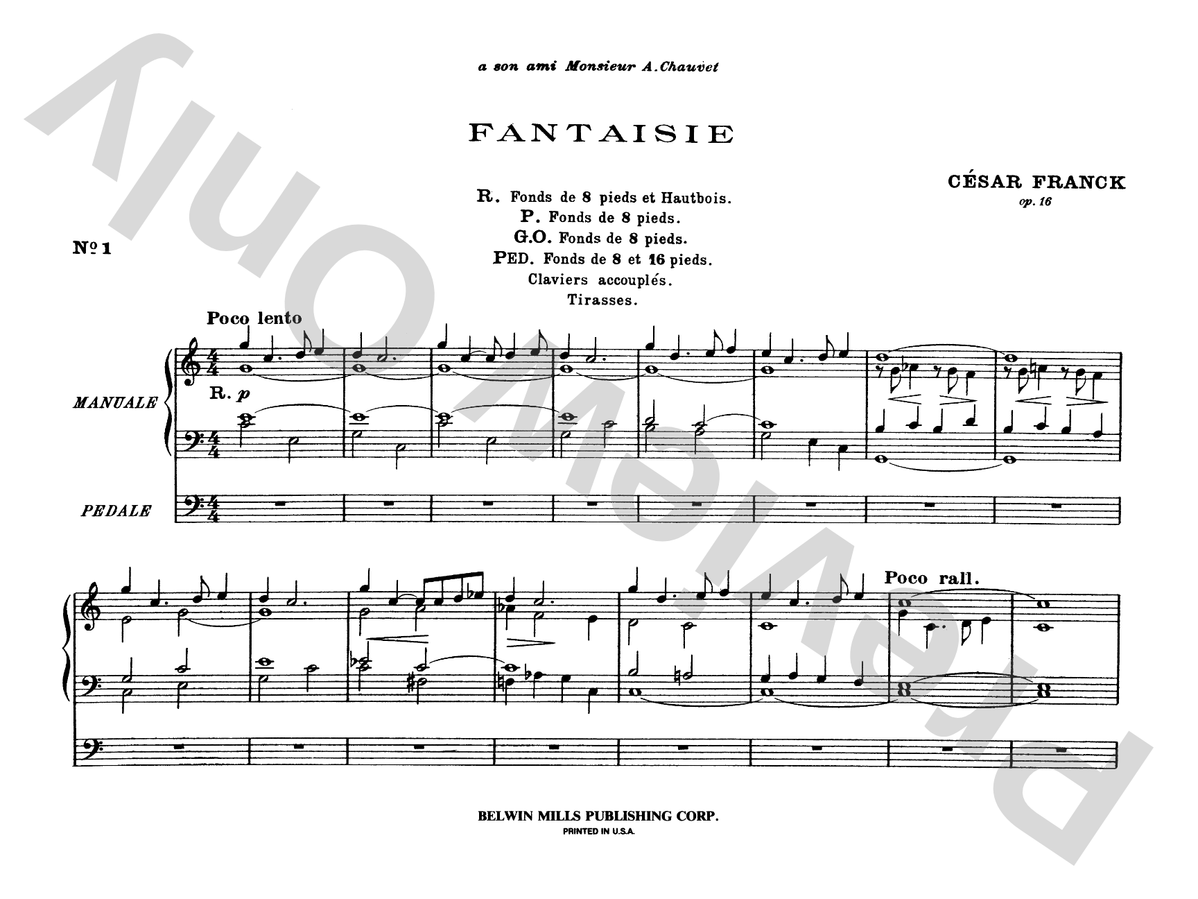 Franck: Complete Organ Works, Volume I: Organ Comb Bound Book