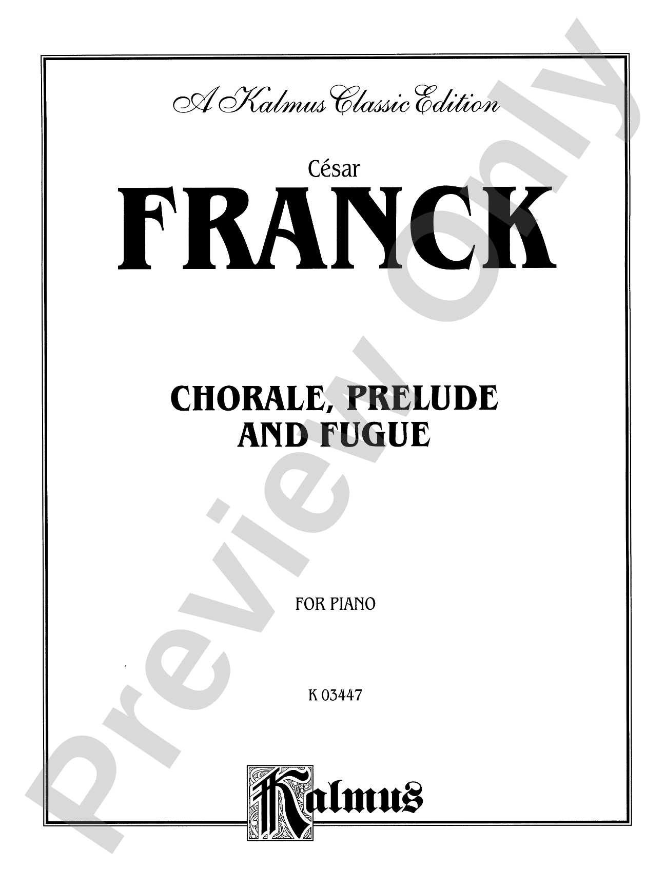 Field: Prelude, Chorale and Fugue: Piano