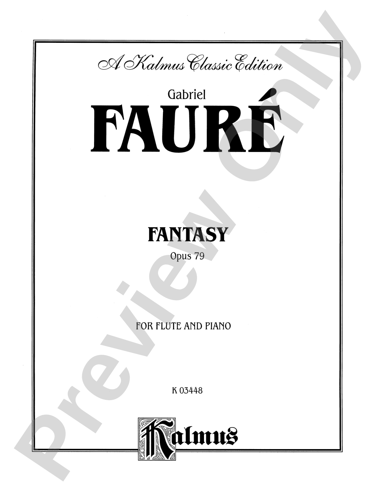 Fauré: Fantasy, Op. 79: Flute Part(s)