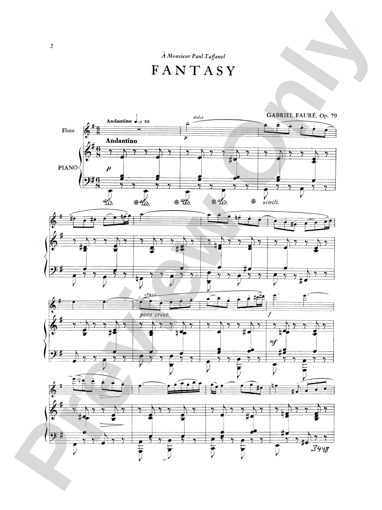 Fauré: Fantasy, Op. 79: Flute Part(s)