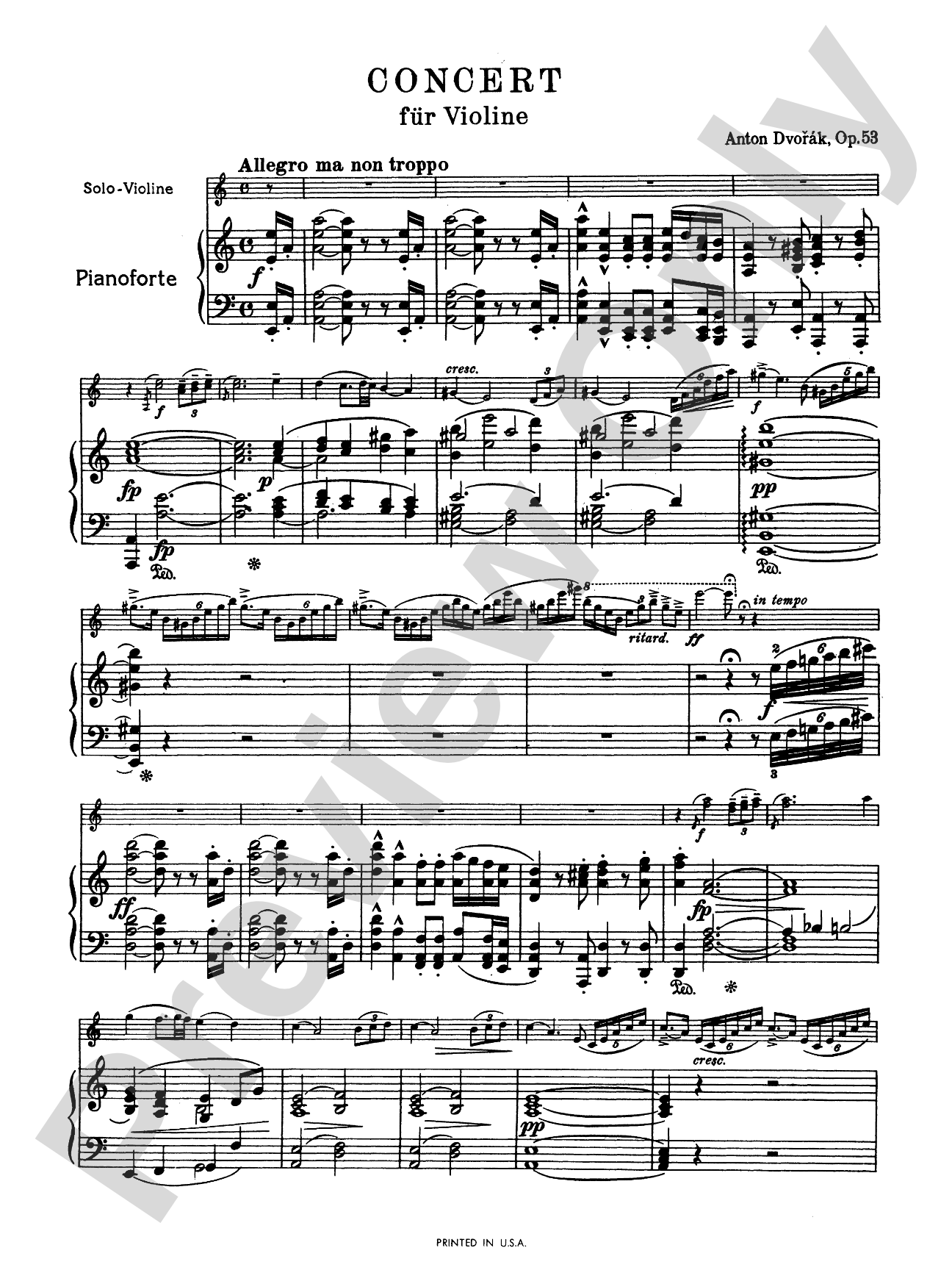 Dvorák: Violin Concerto in A Minor, Op. 53